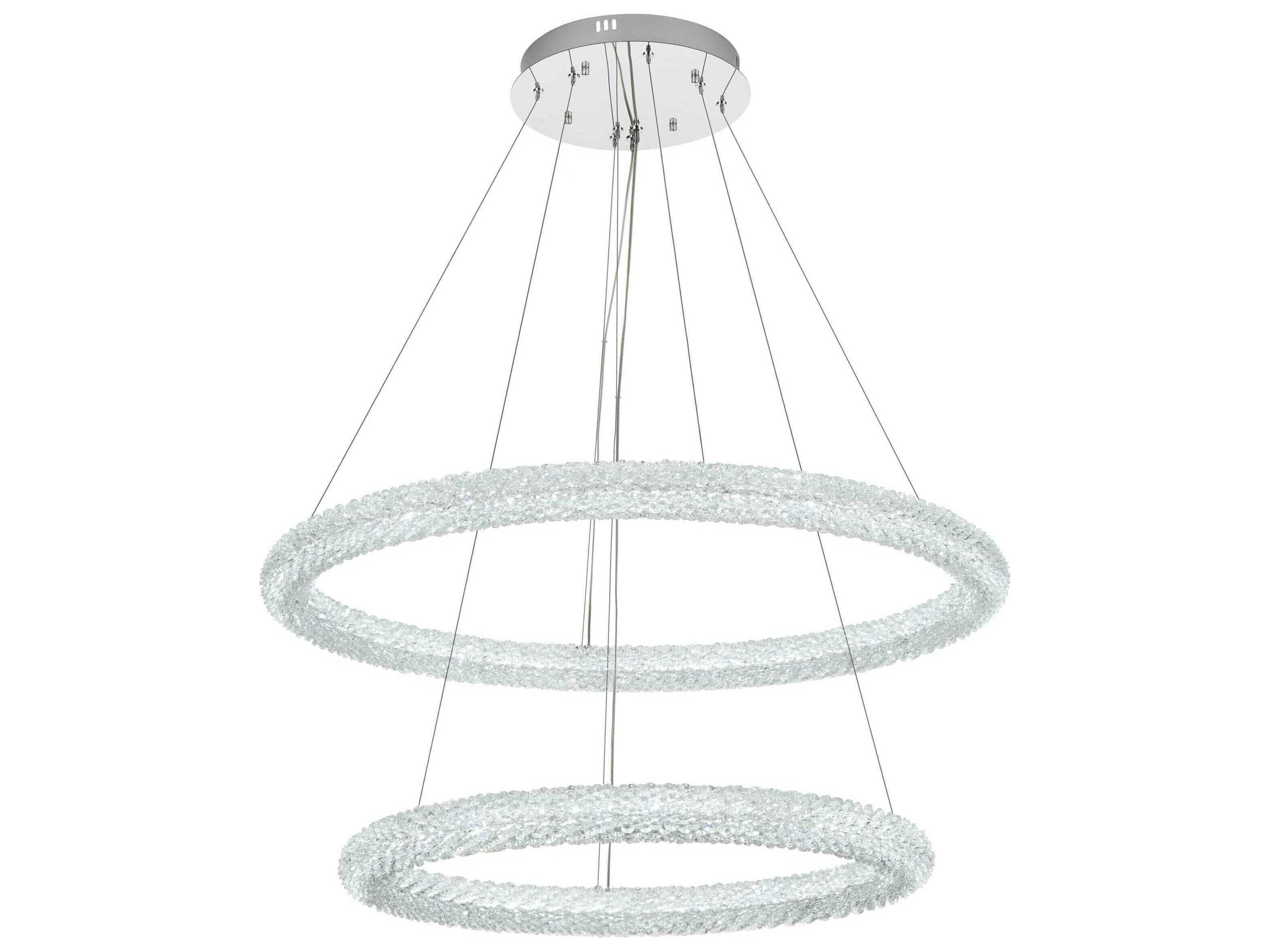 Elegant Lighting Bowen 2-Light Chrome Round Tiered Pendant