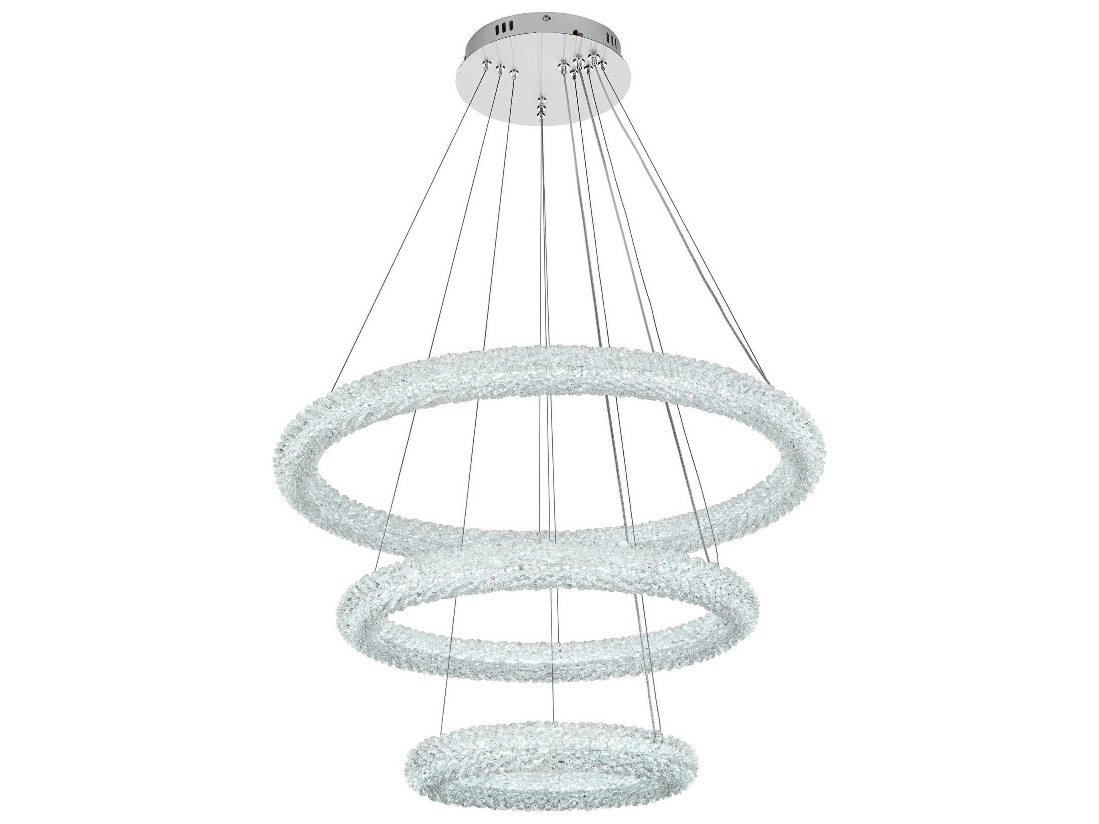 Elegant Lighting Bowen 3-Light Chrome Tiered Pendant