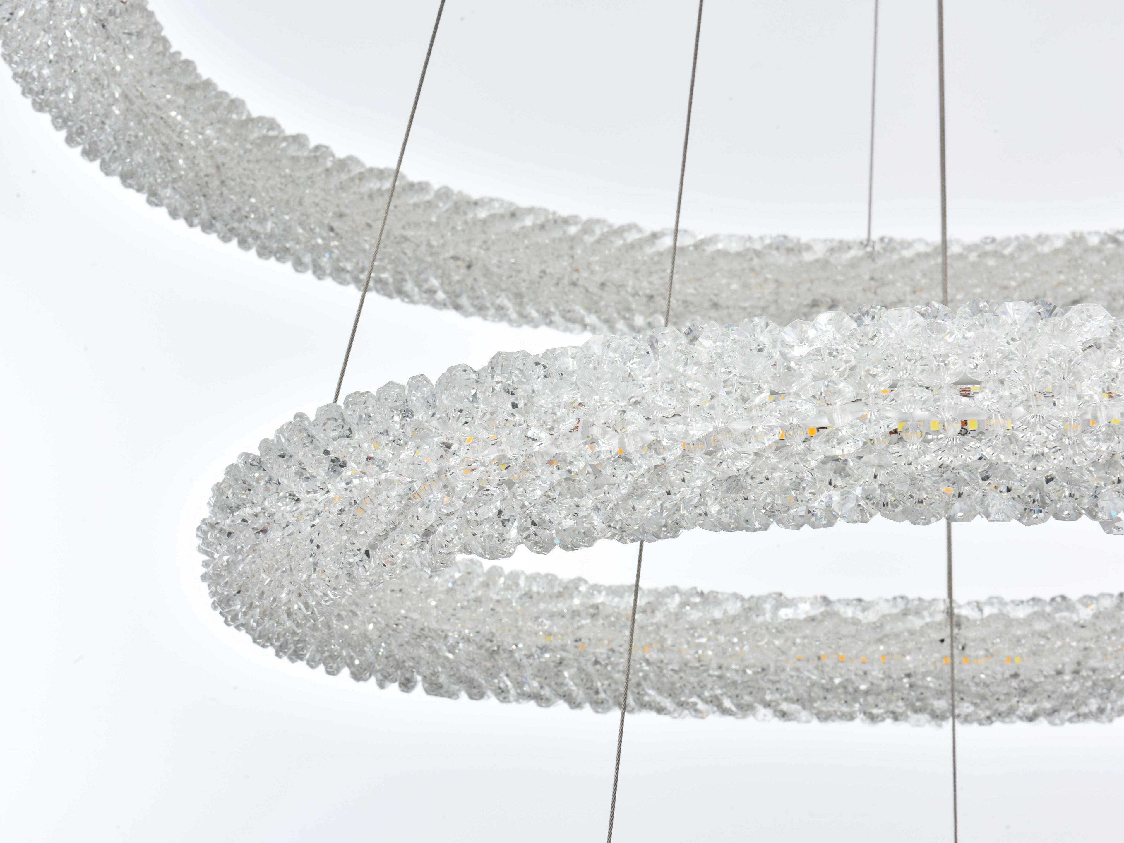 Elegant Lighting Bowen 3-Light Satin Gold Tiered Pendant