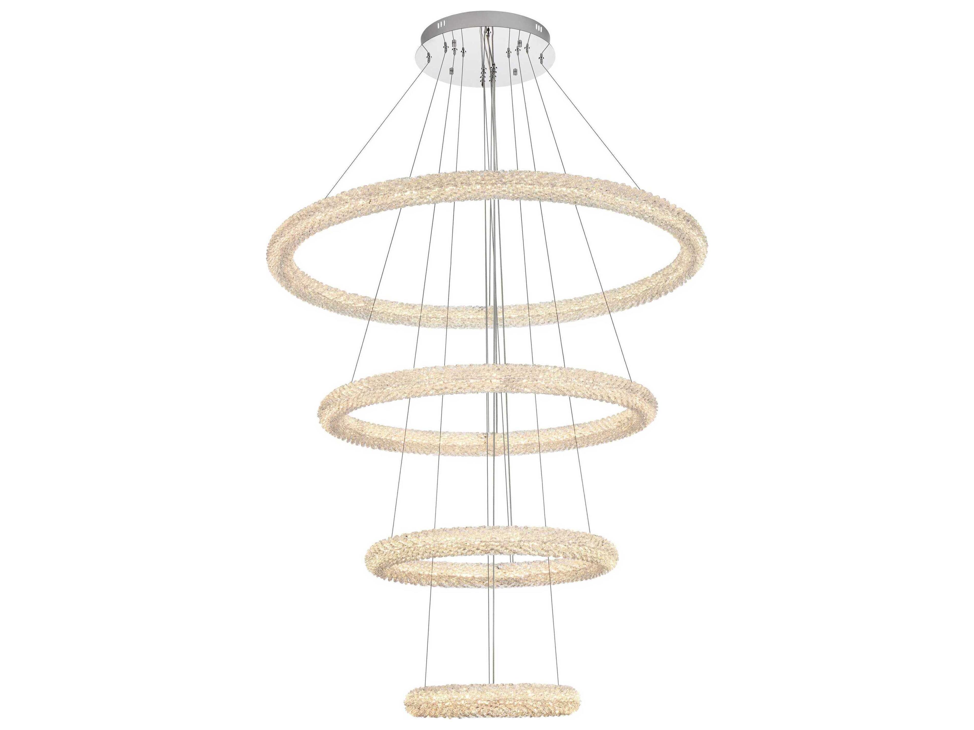 Elegant Lighting Bowen 4-Light Chrome Round Tiered Pendant