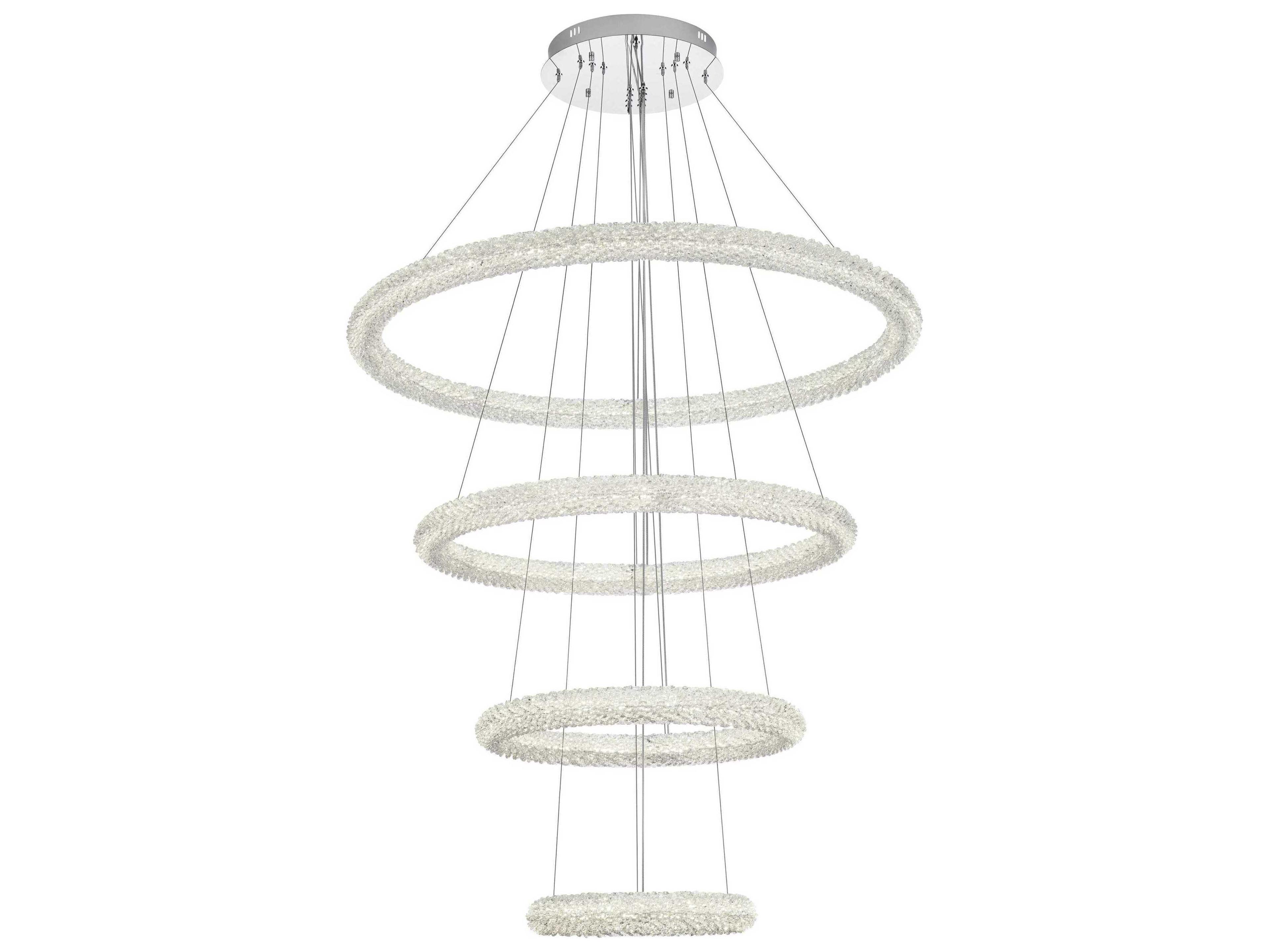 Elegant Lighting Bowen 4-Light Chrome Round Tiered Pendant
