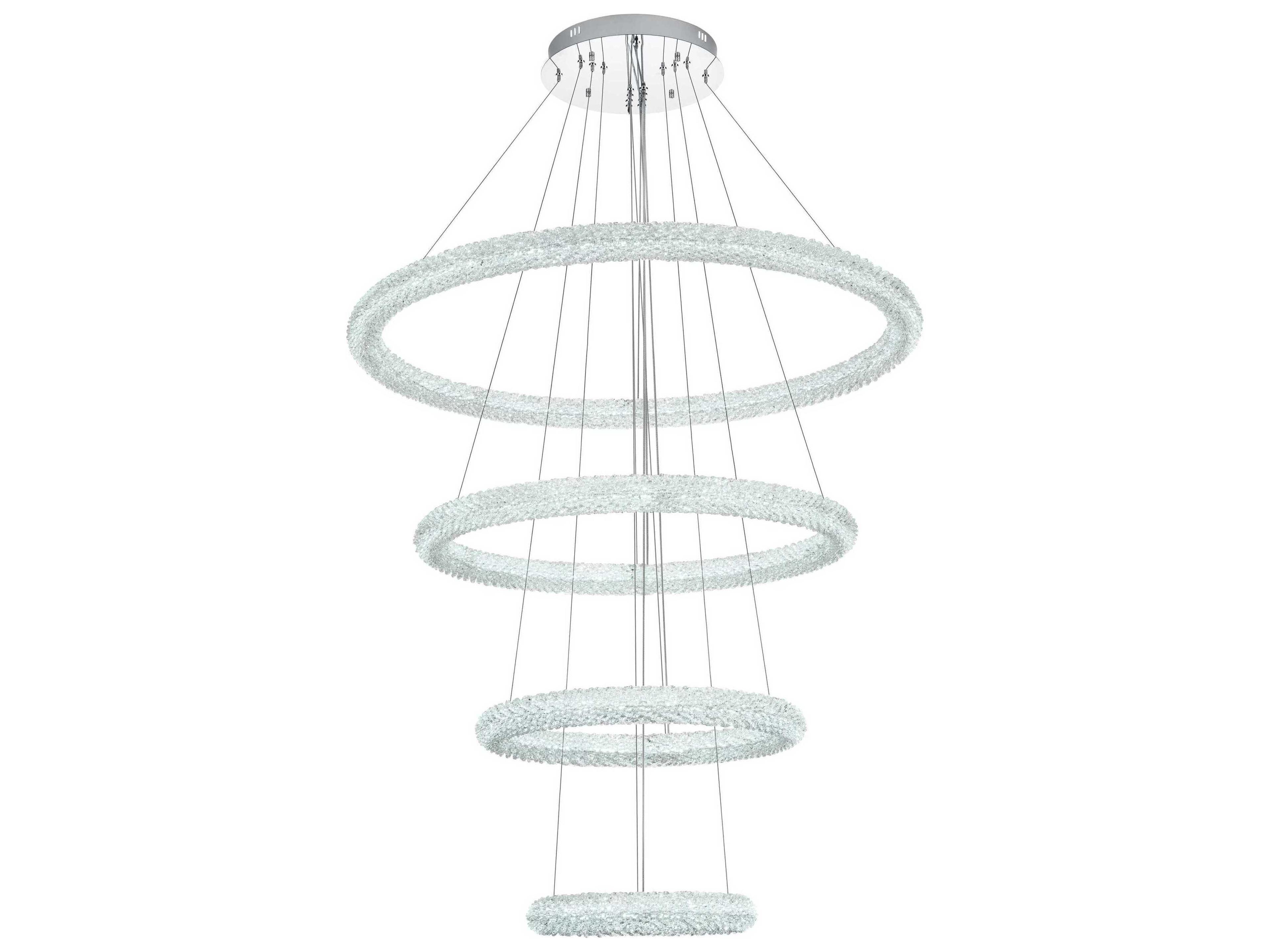 Elegant Lighting Bowen 4-Light Chrome Round Tiered Pendant