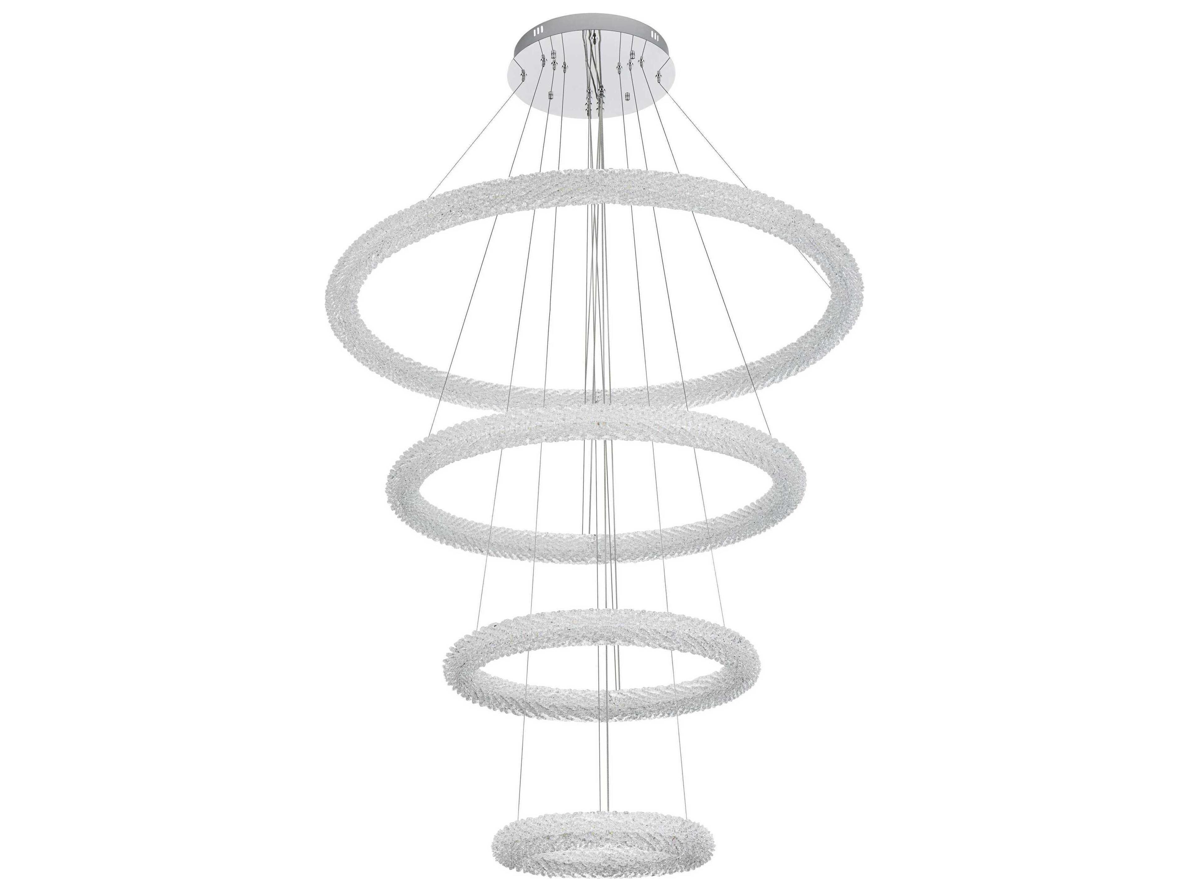 Elegant Lighting Bowen 4-Light Chrome Round Tiered Pendant