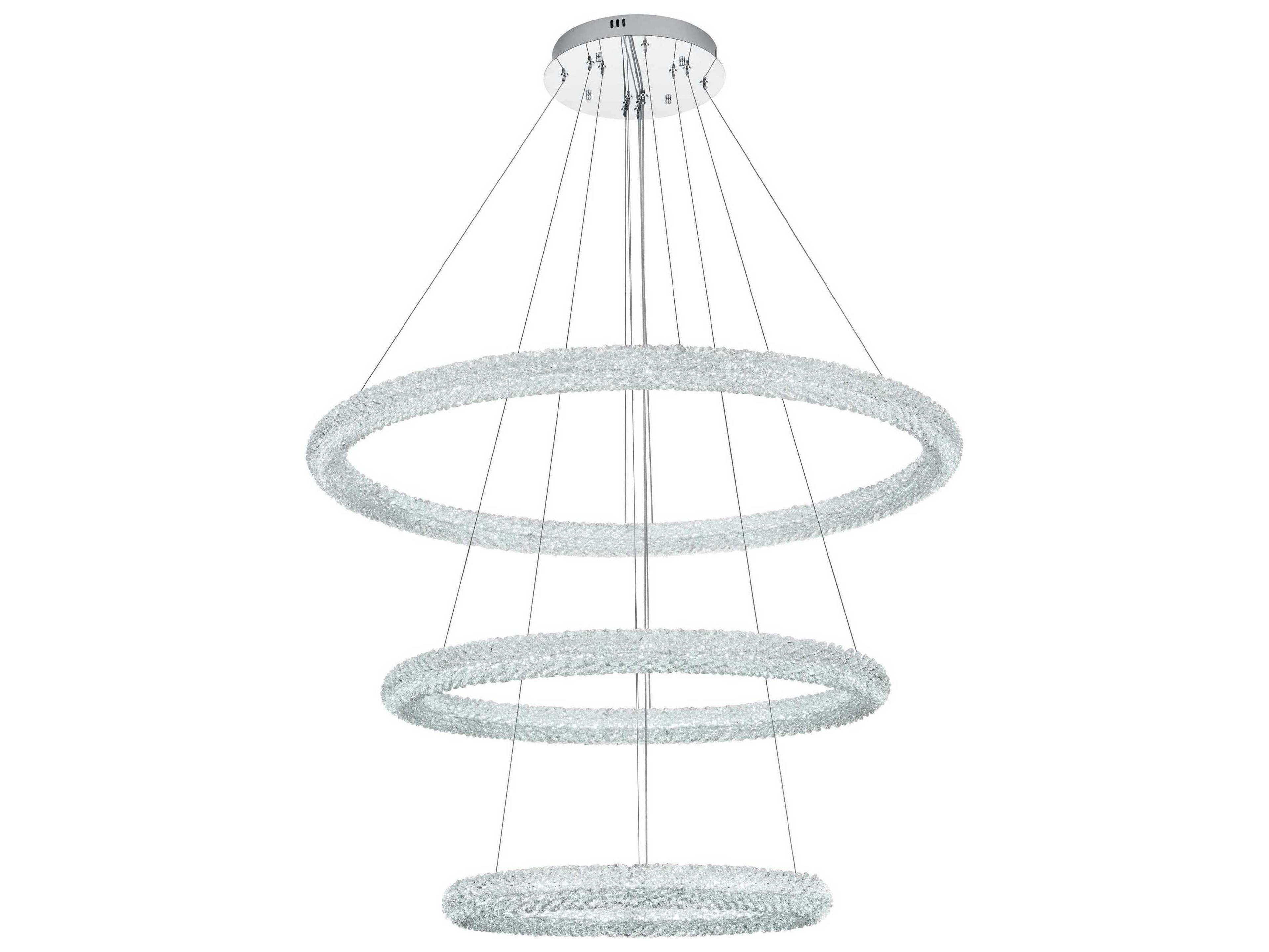 Elegant Lighting Bowen 3-Light Chrome Round Tiered Pendant