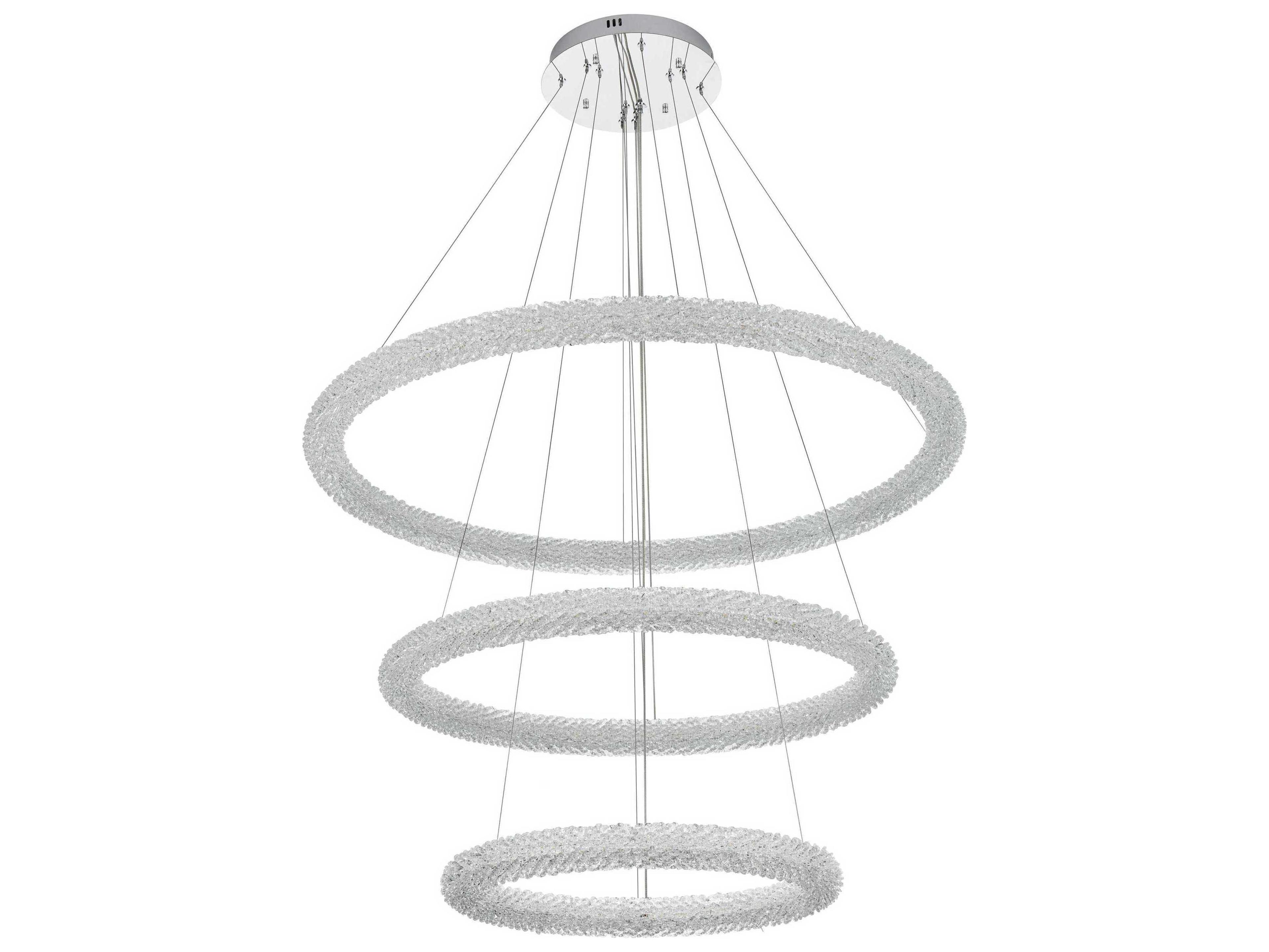 Elegant Lighting Bowen 3-Light Chrome Round Tiered Pendant