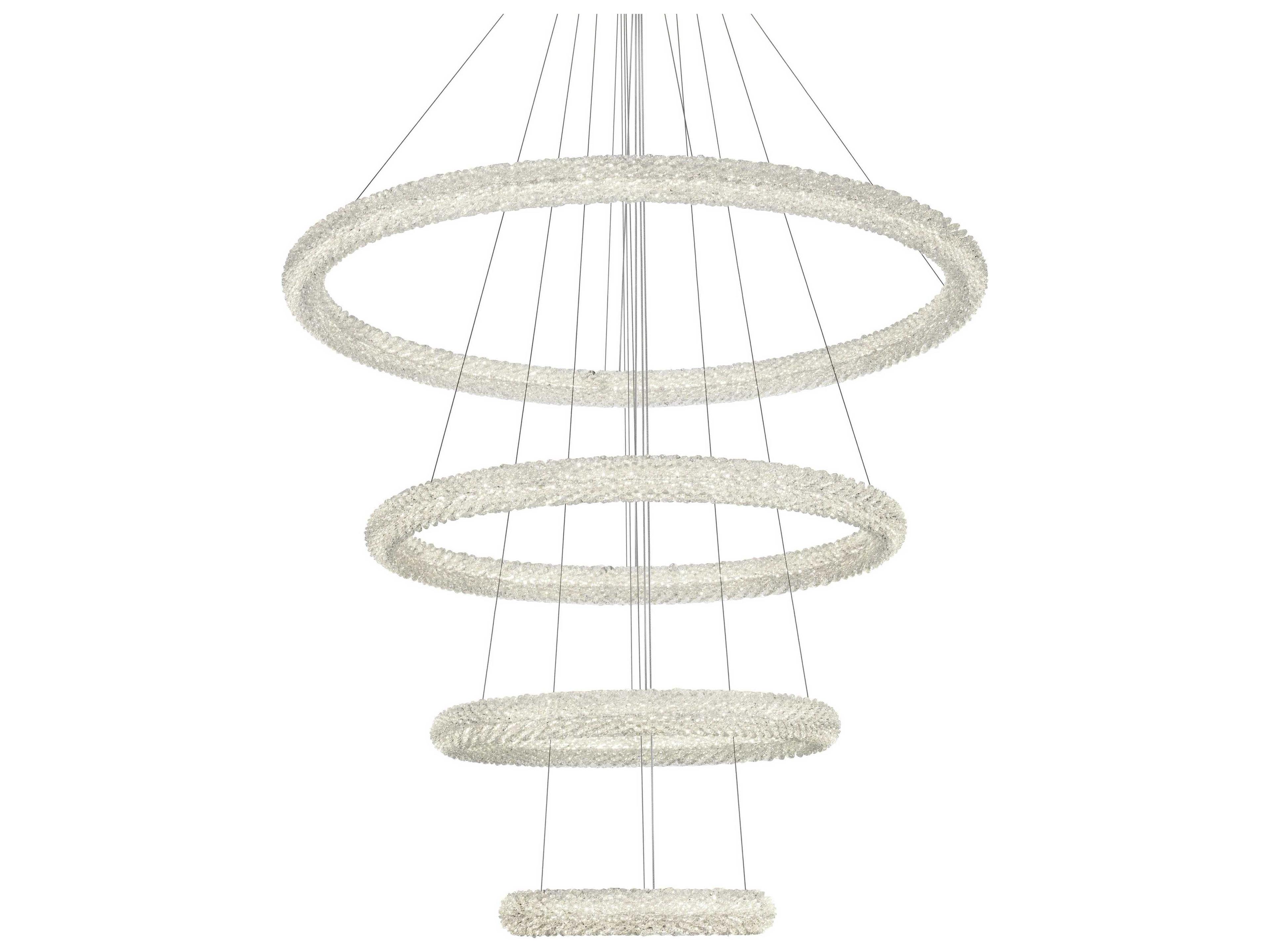 Elegant Lighting Bowen 4-Light Satin Gold Round Tiered Pendant