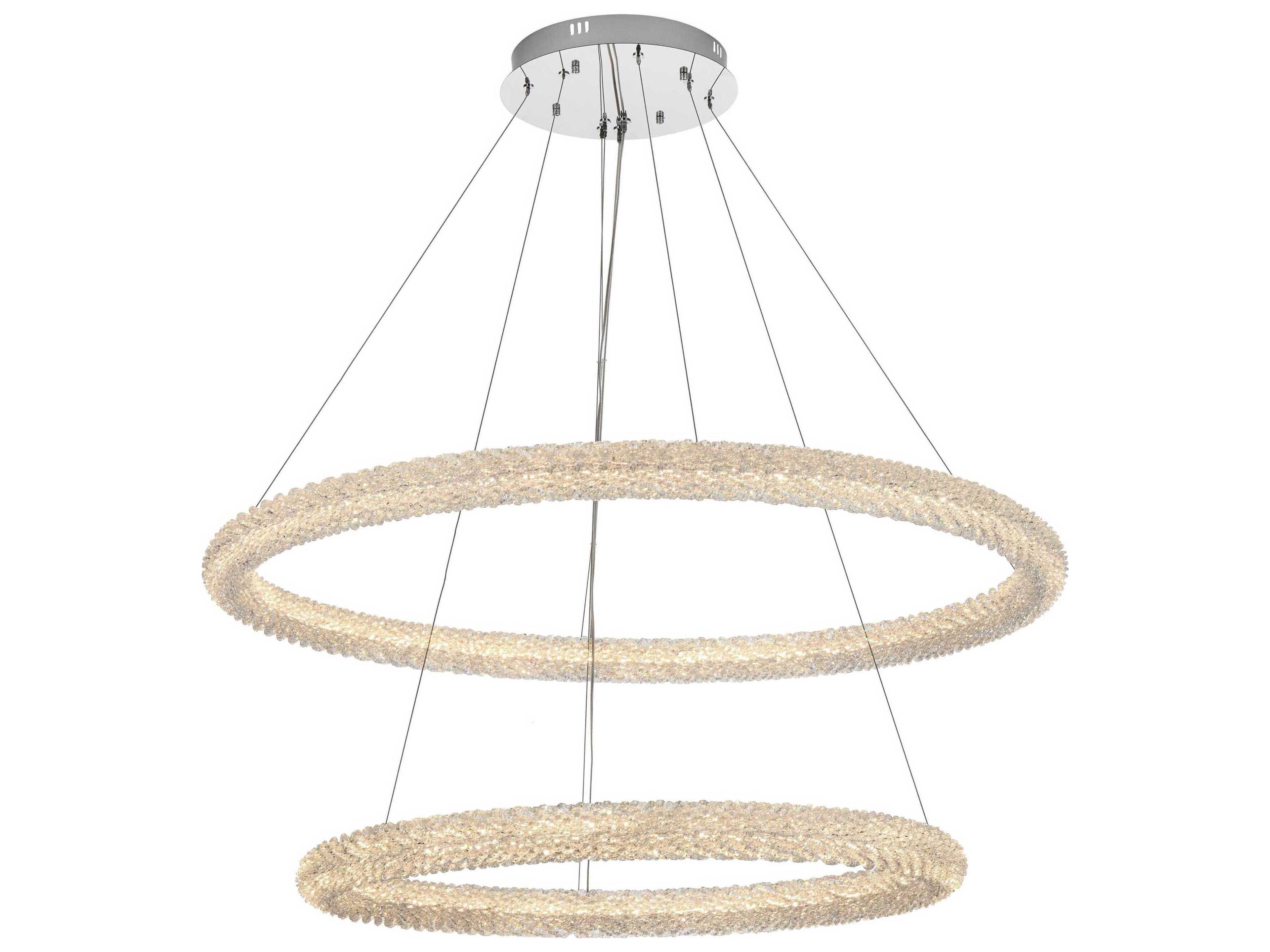 Bowen 2-Light Chrome Round Tiered Pendant