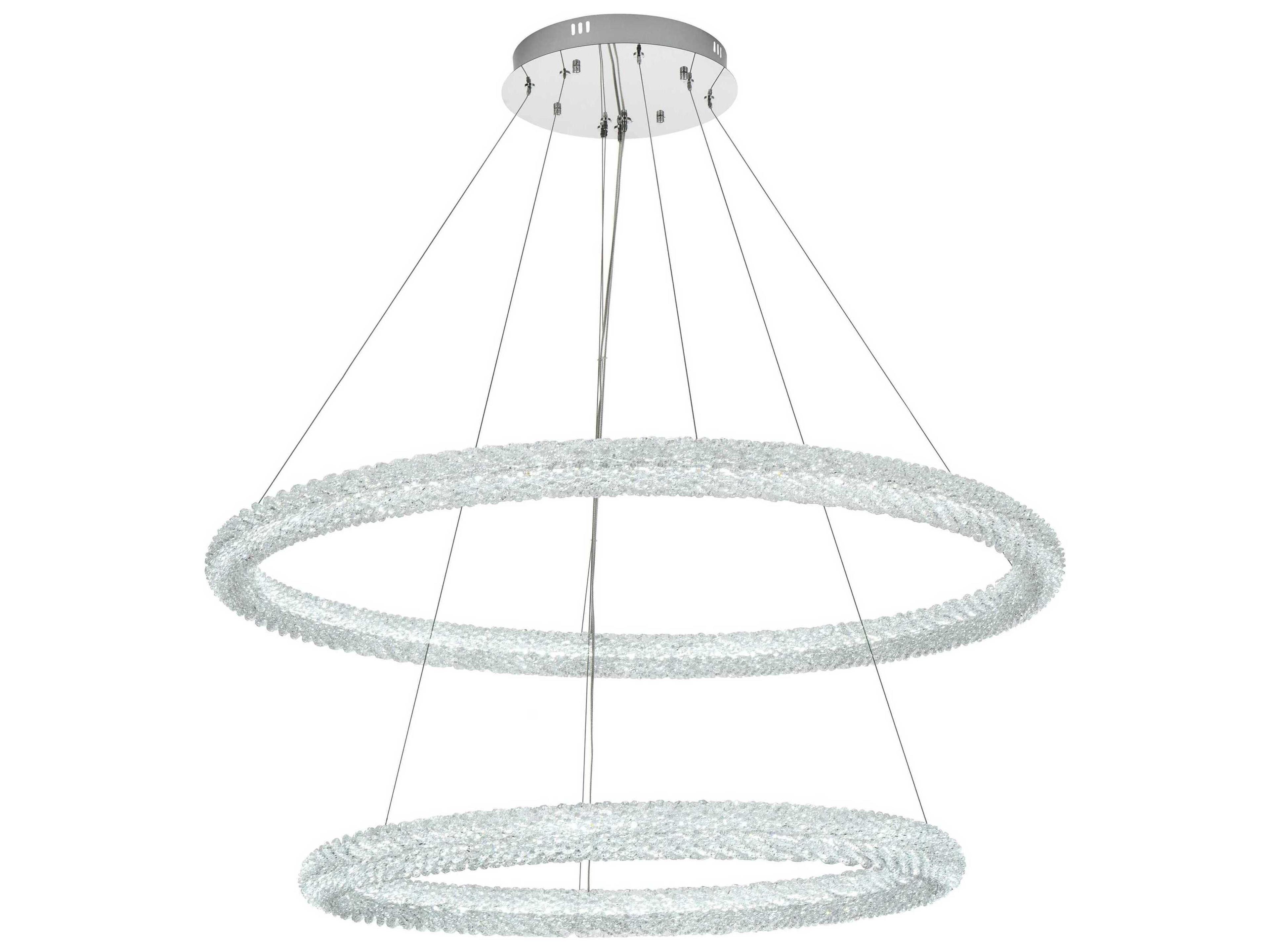 Elegant Lighting Bowen 2-Light Chrome Round Tiered Pendant