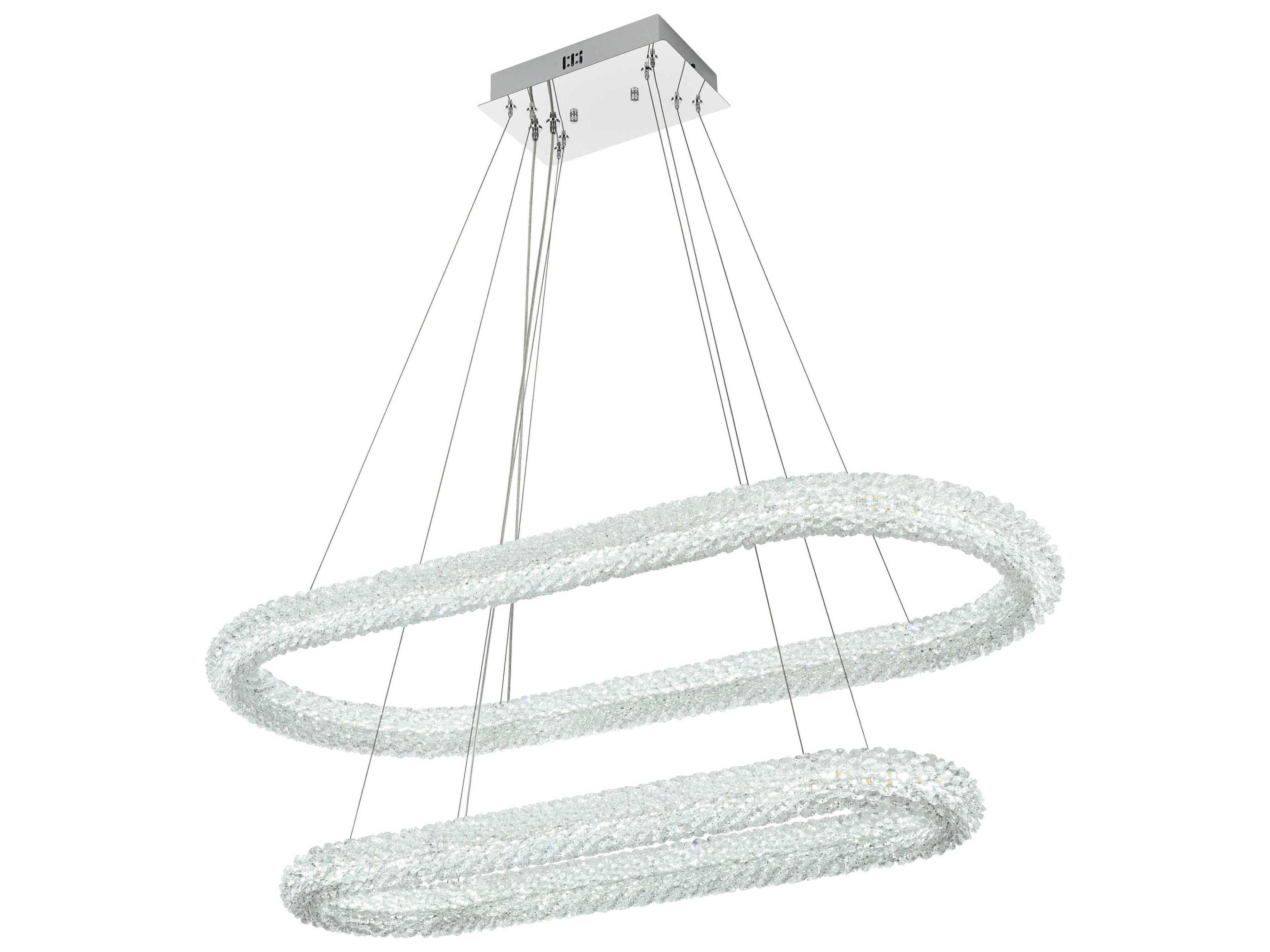 Elegant Lighting Bowen 2-Light Chrome Tiered Island Pendant
