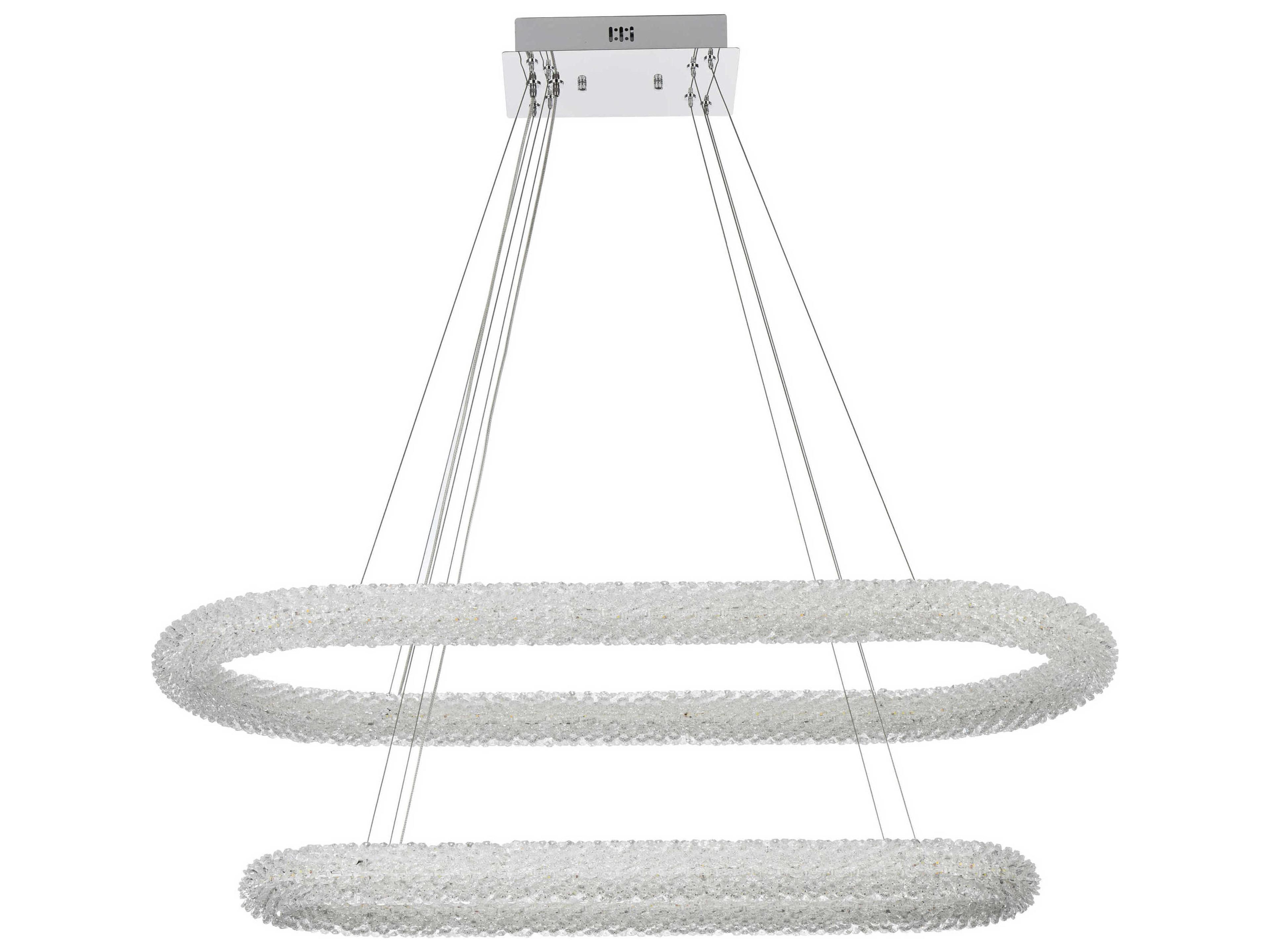 Elegant Lighting Bowen 2-Light Chrome Tiered Island Pendant