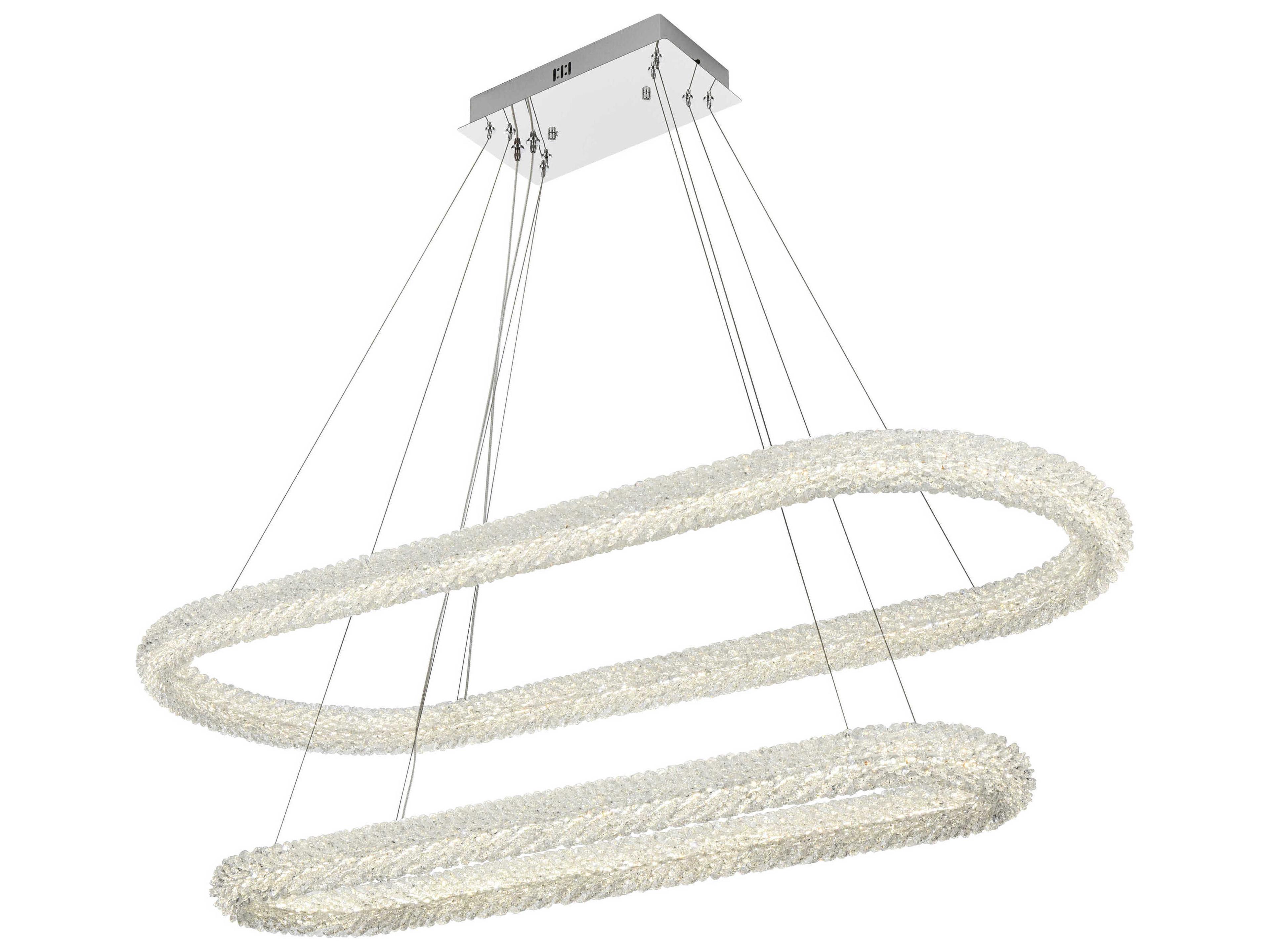 Elegant Lighting Bowen 2-Light Chrome Tiered Island Pendant