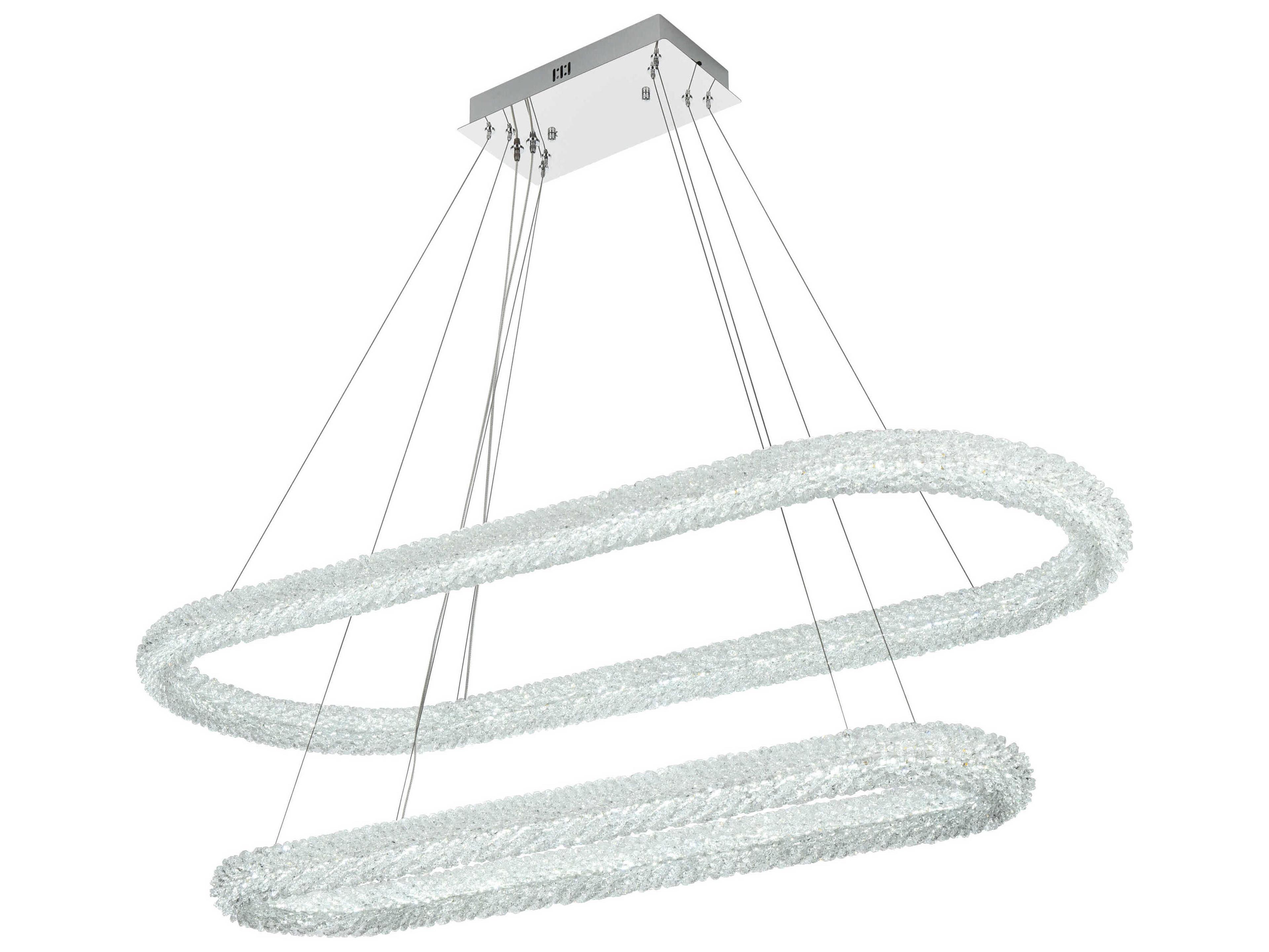 Elegant Lighting Bowen 2-Light Chrome Tiered Island Pendant