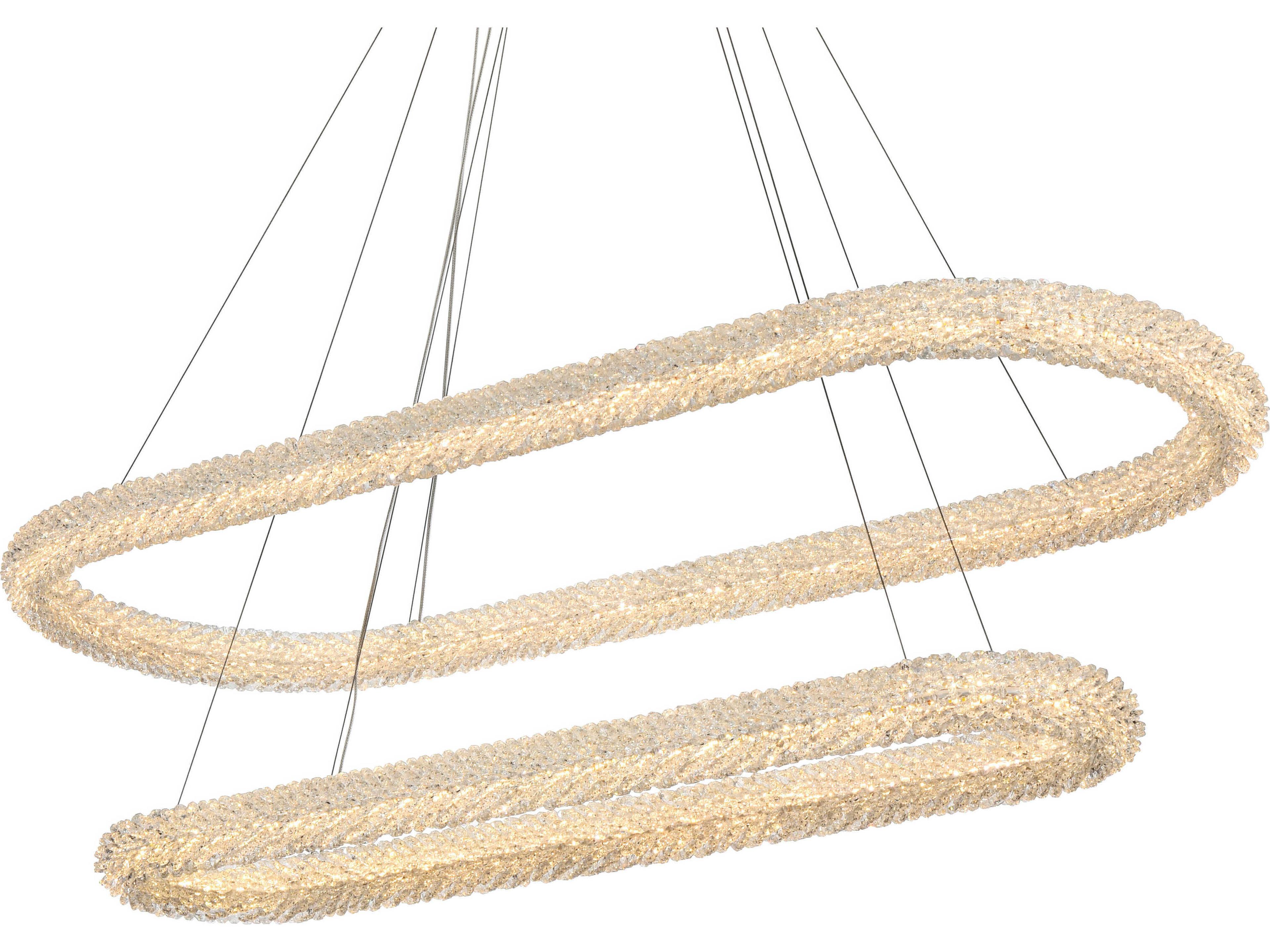 Elegant Lighting Bowen 2-Light Chrome Tiered Island Pendant