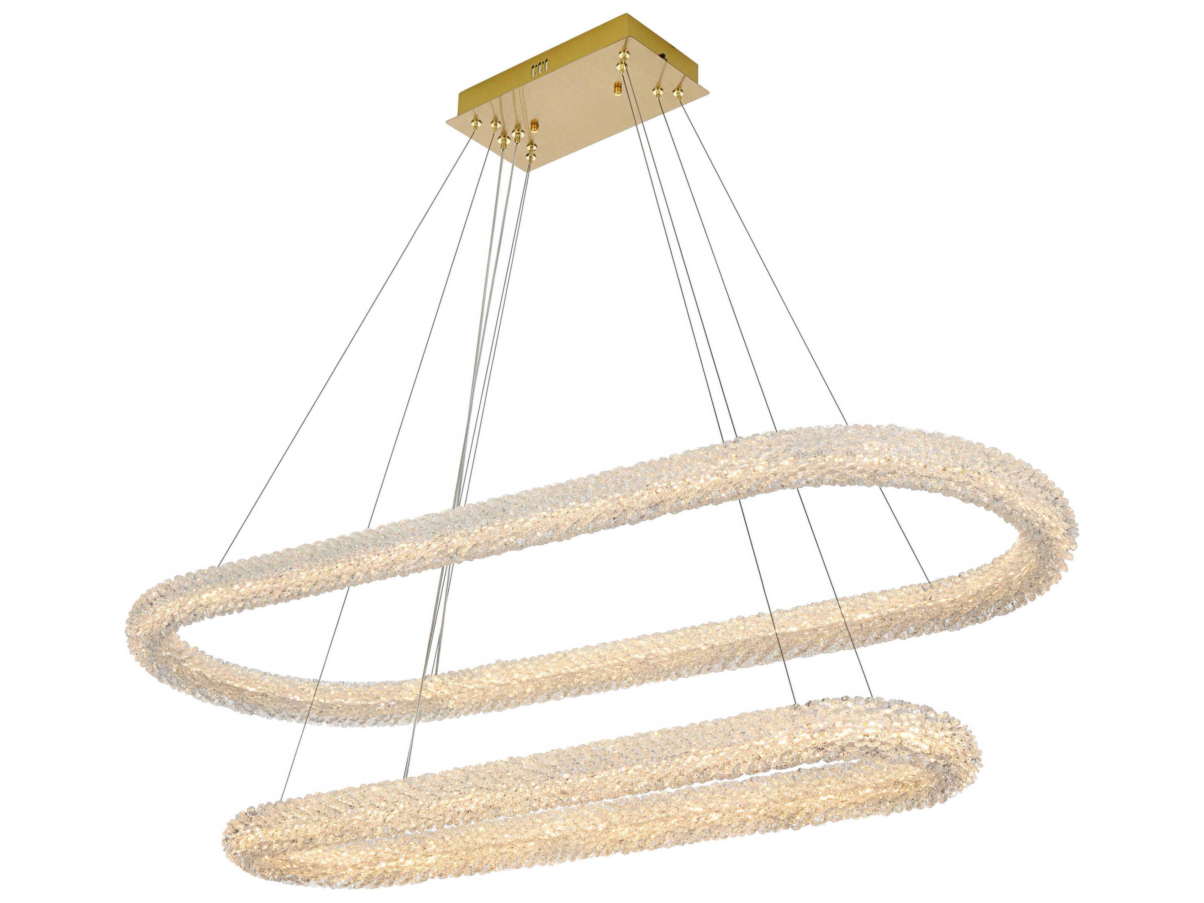 Bowen 2-Light Satin Gold Tiered Island Pendant