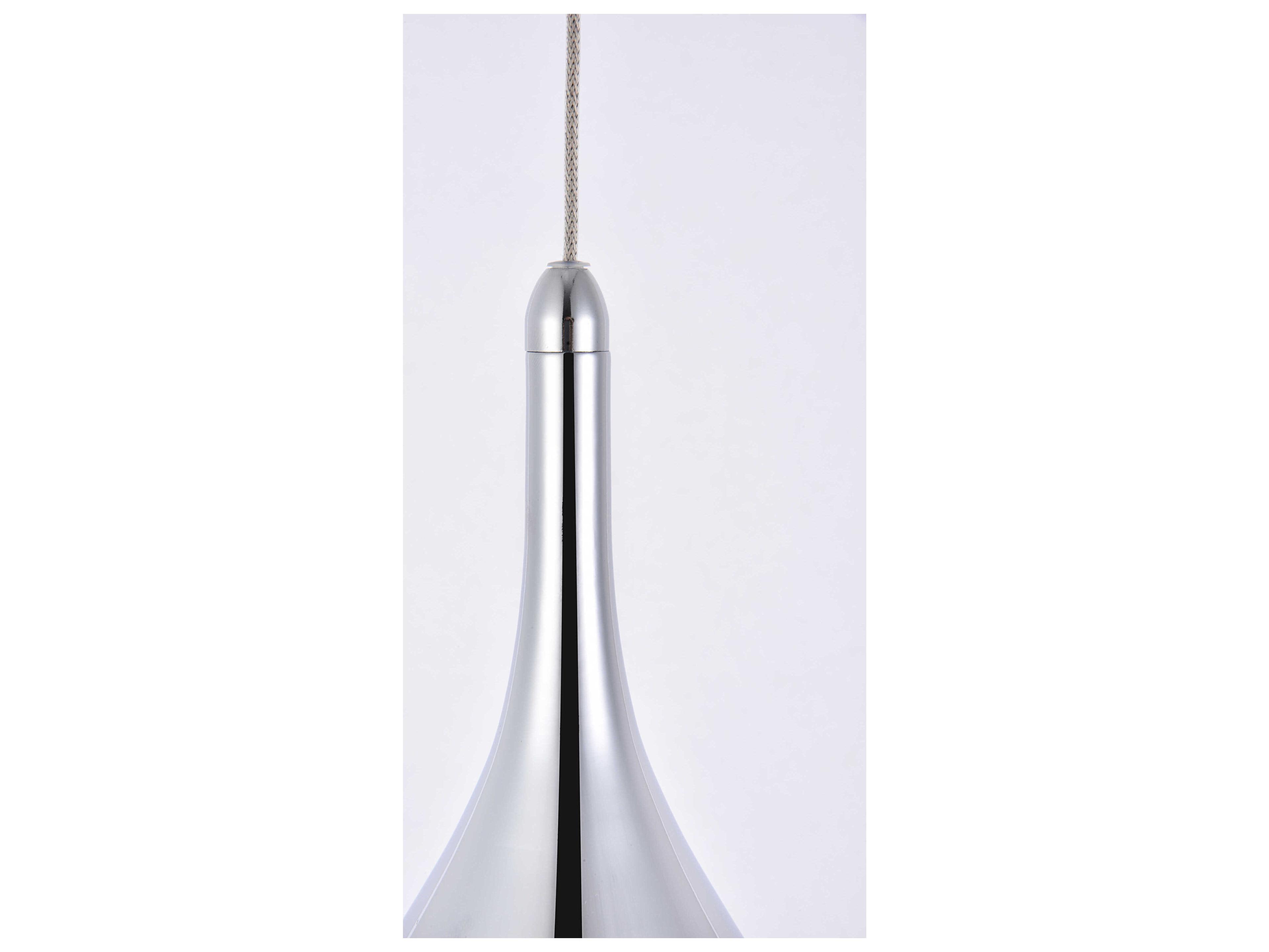 Elegant Lighting Amherst 1-Light Chrome Clear Crystal LED Geometric Mini Pendant