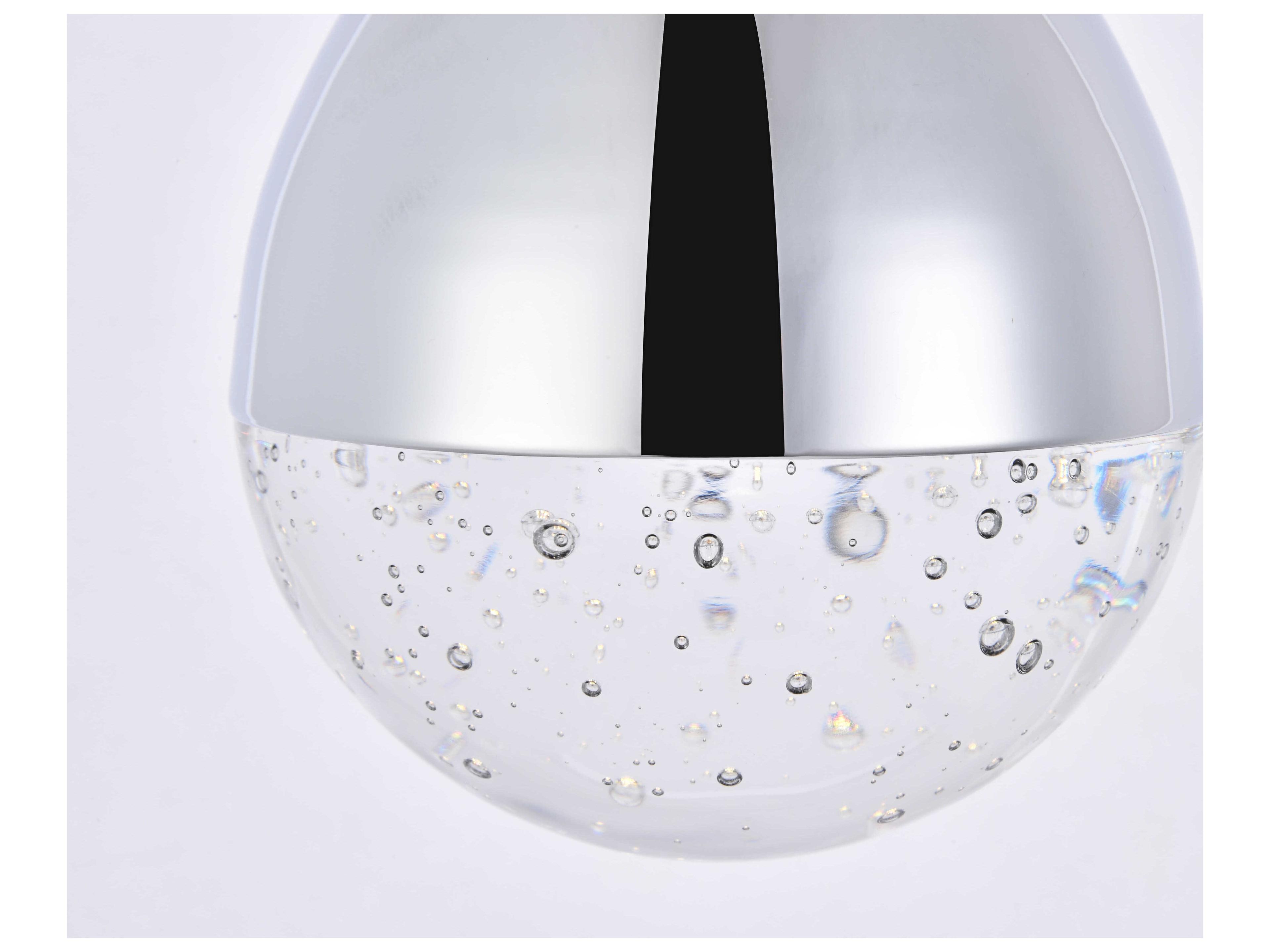 Elegant Lighting Amherst 1-Light Chrome Clear Crystal LED Geometric Mini Pendant