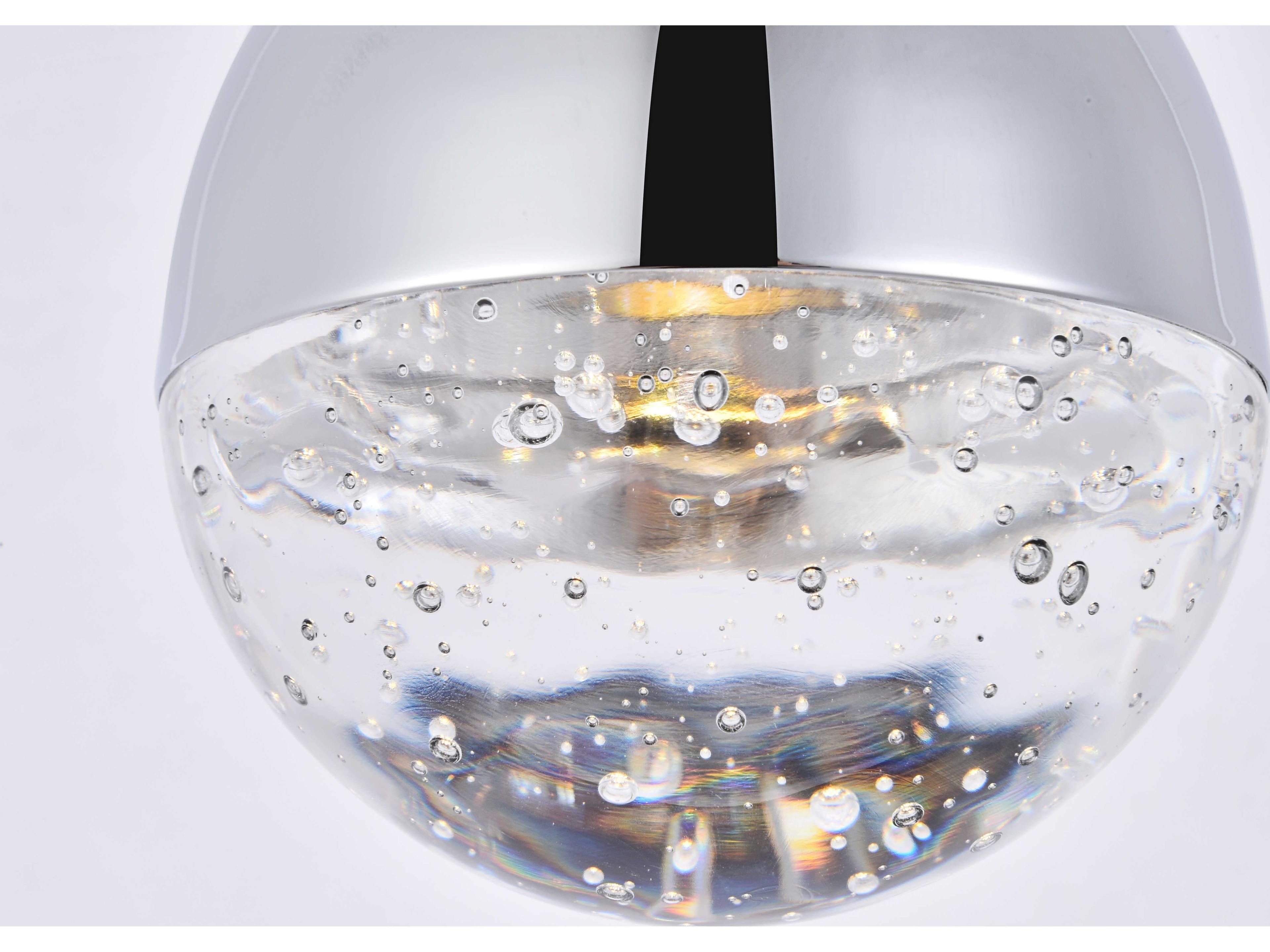 Elegant Lighting Amherst 1-Light Chrome Clear Crystal LED Geometric Mini Pendant