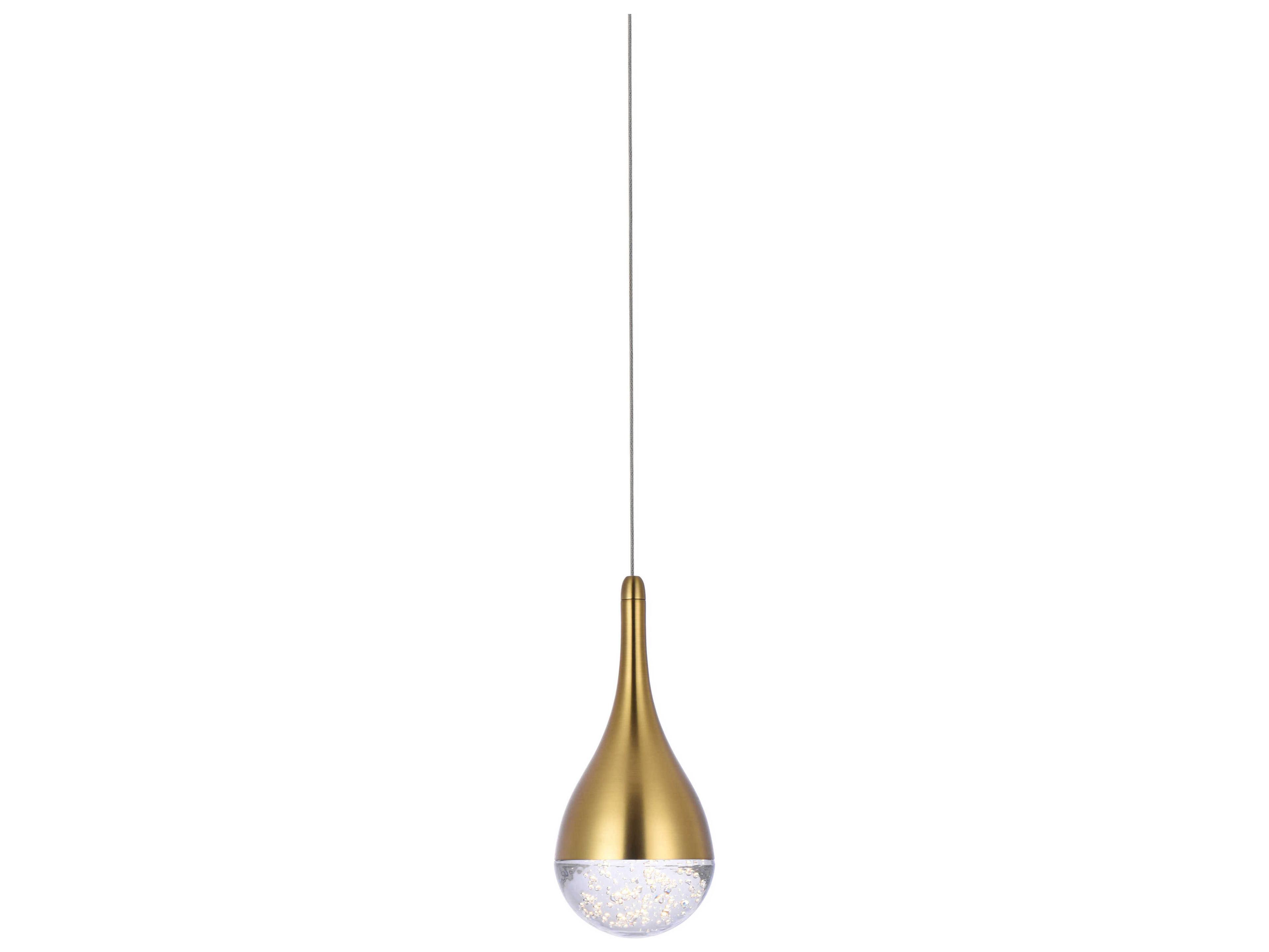 Elegant Lighting Amherst 1-Light Satin Gold Mini Pendant