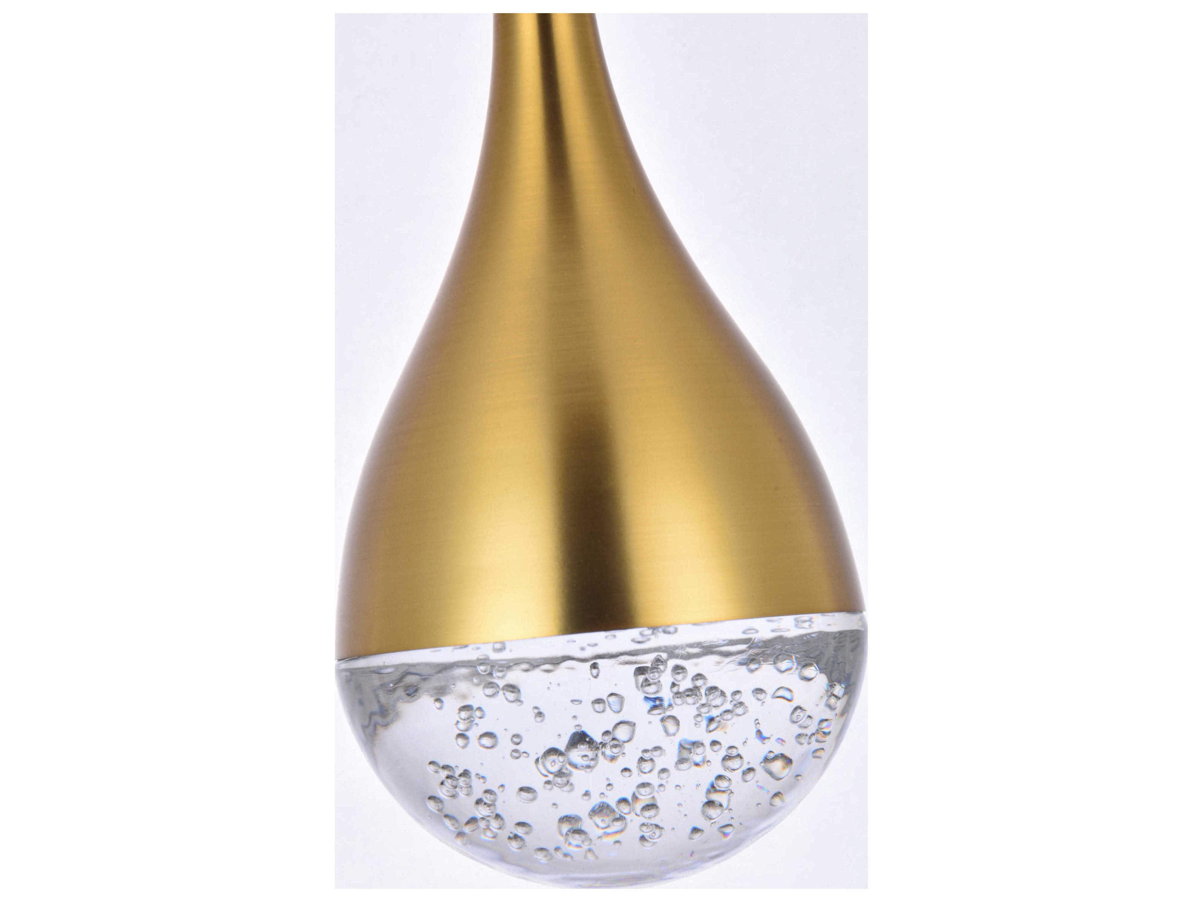 Elegant Lighting Amherst 1-Light Satin Gold Mini Pendant