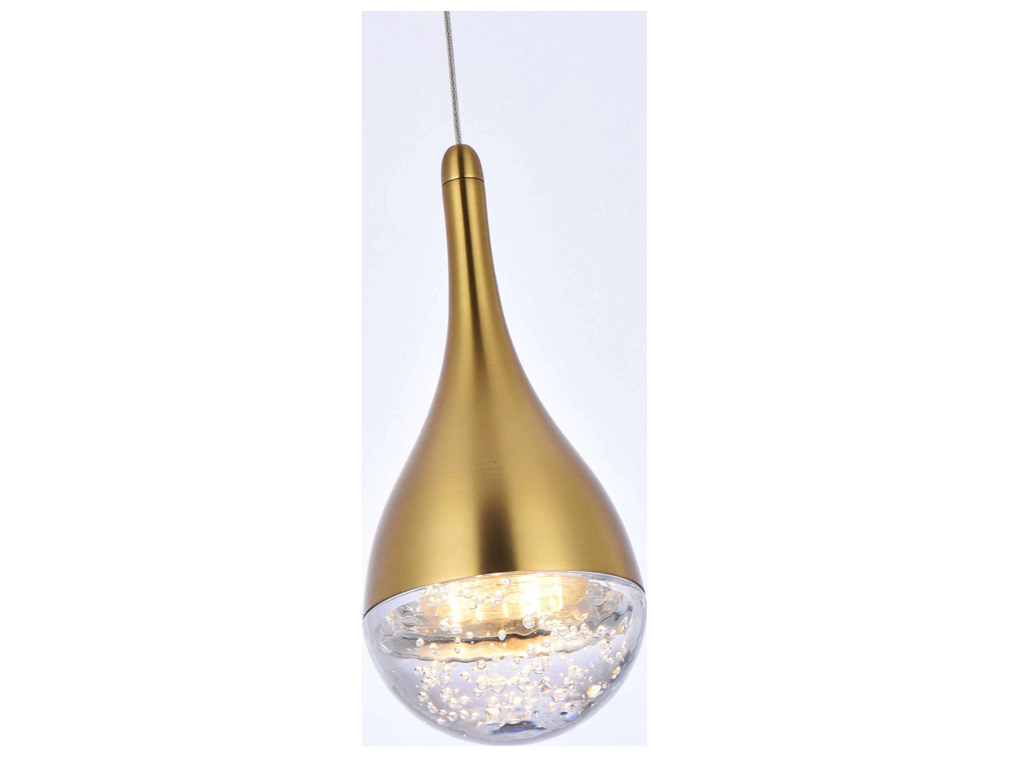 Elegant Lighting Amherst 1-Light Satin Gold Mini Pendant