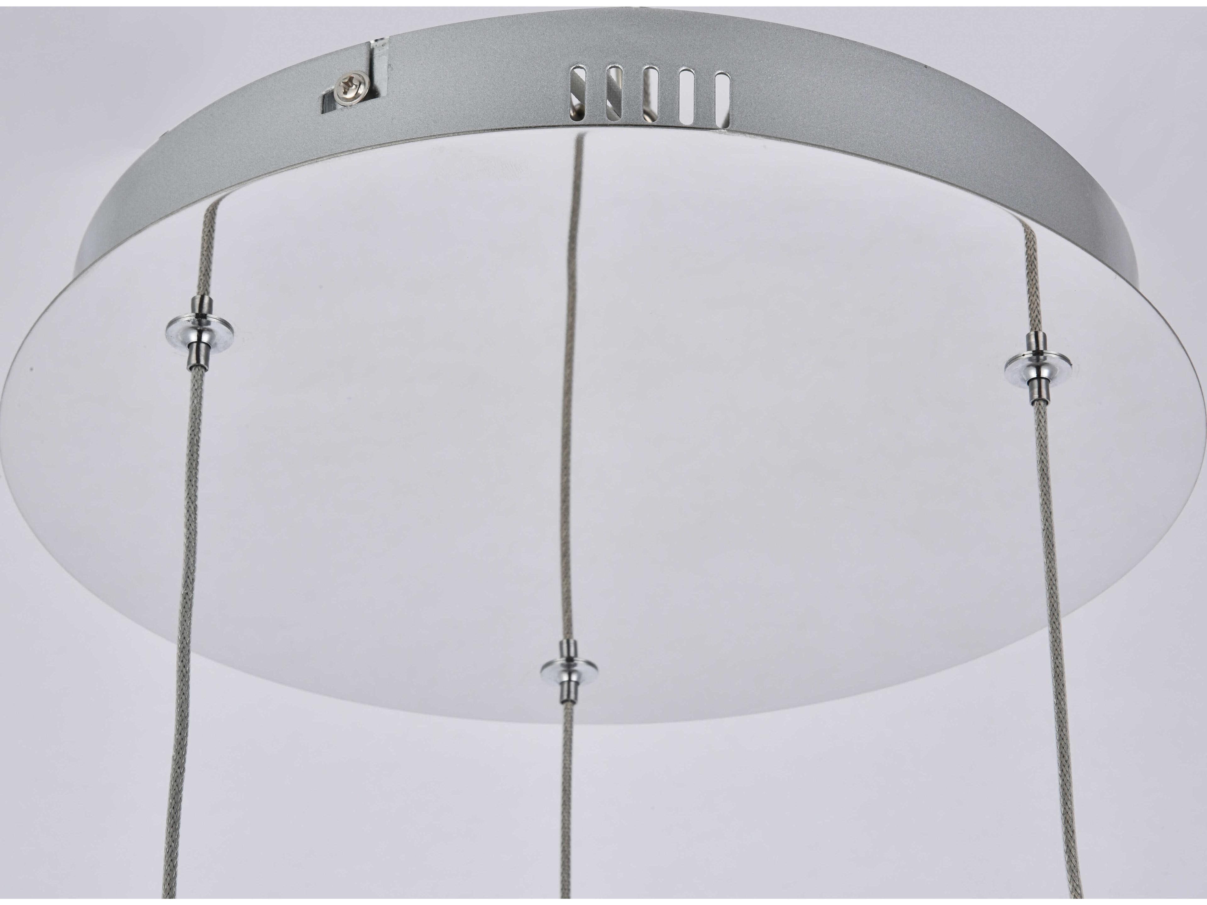 Elegant Lighting Amherst 3-Light Chrome Clear Crystal LED Geometric Mini Pendant