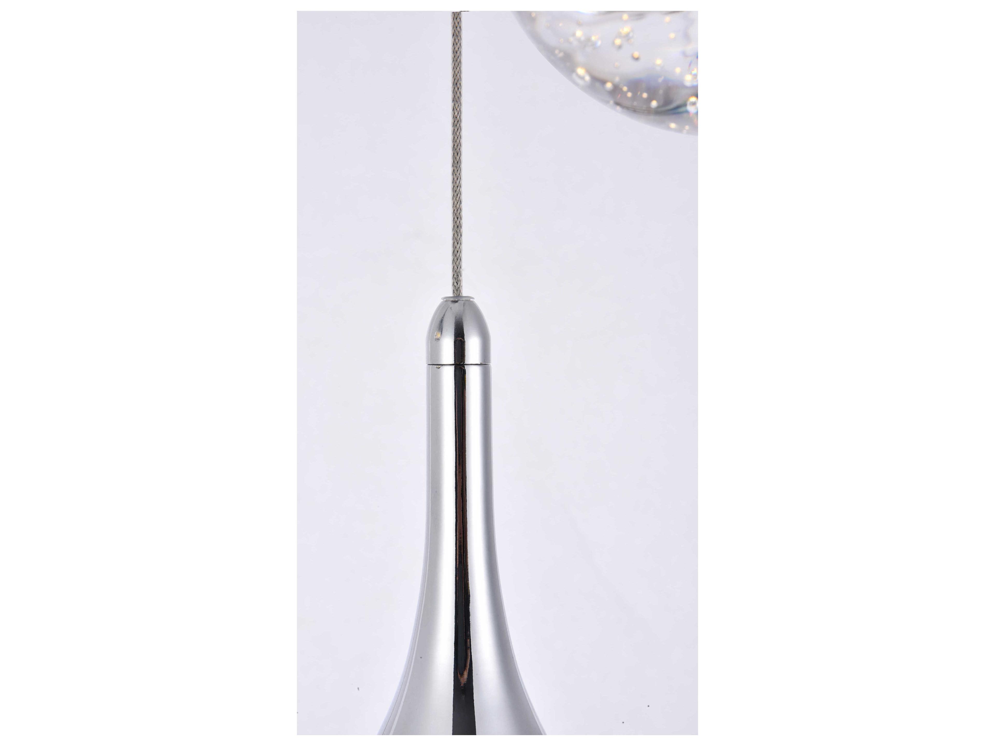 Elegant Lighting Amherst 3-Light Chrome Clear Crystal LED Geometric Mini Pendant