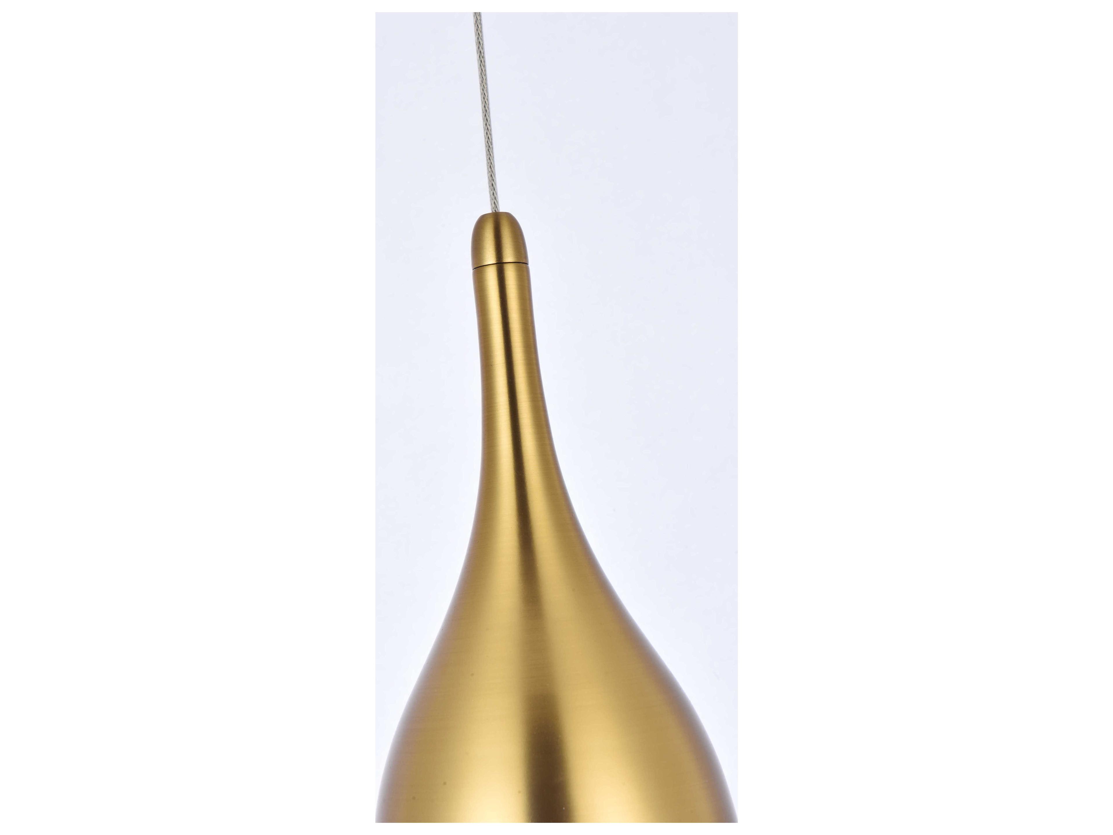 Elegant Lighting Amherst 3-Light Satin Gold Mini Pendant