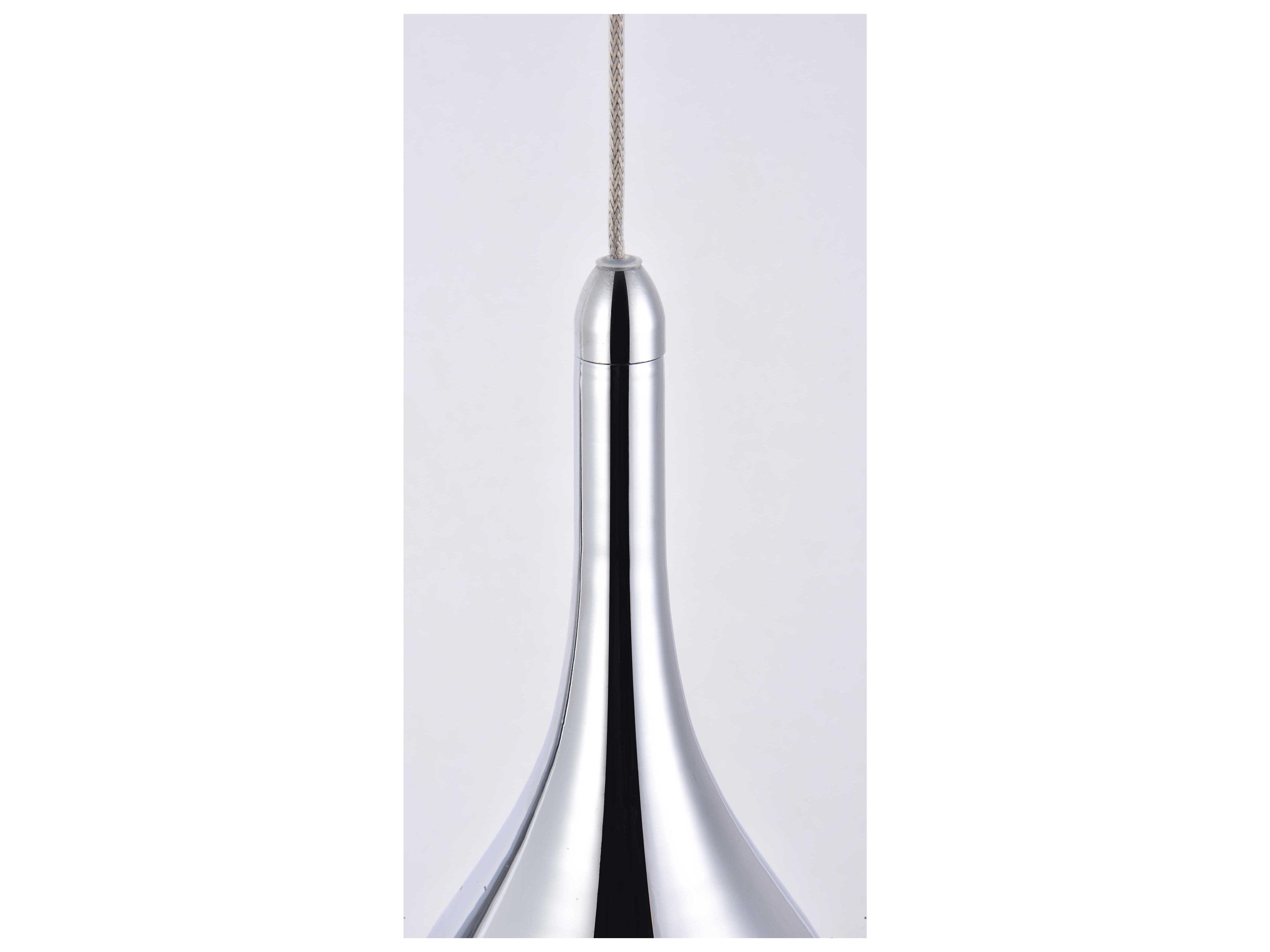 Elegant Lighting Amherst 3-Light Chrome Clear Crystal LED Geometric Island Pendant