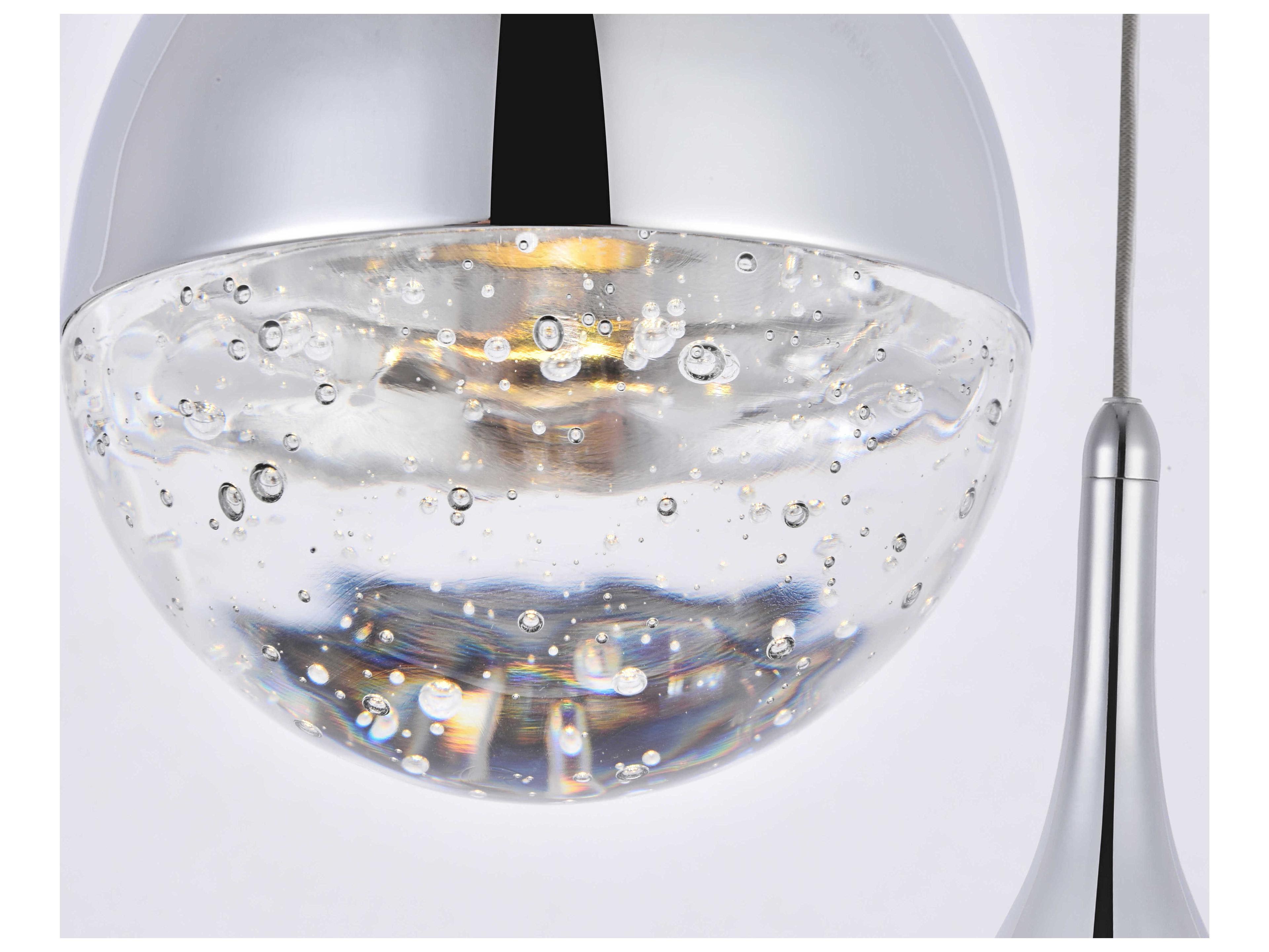 Elegant Lighting Amherst 5-Light Chrome Clear Crystal LED Geometric Pendant