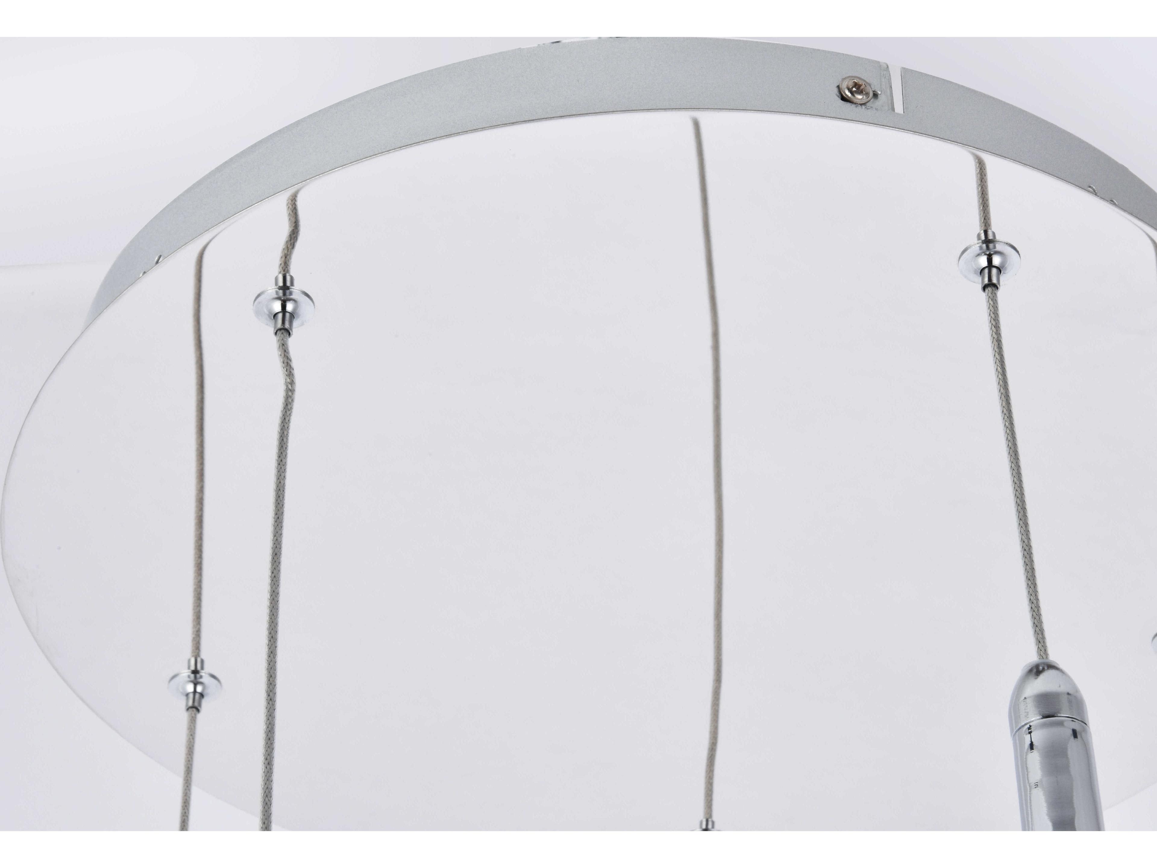 Elegant Lighting Amherst 5-Light Chrome Clear Crystal LED Geometric Pendant