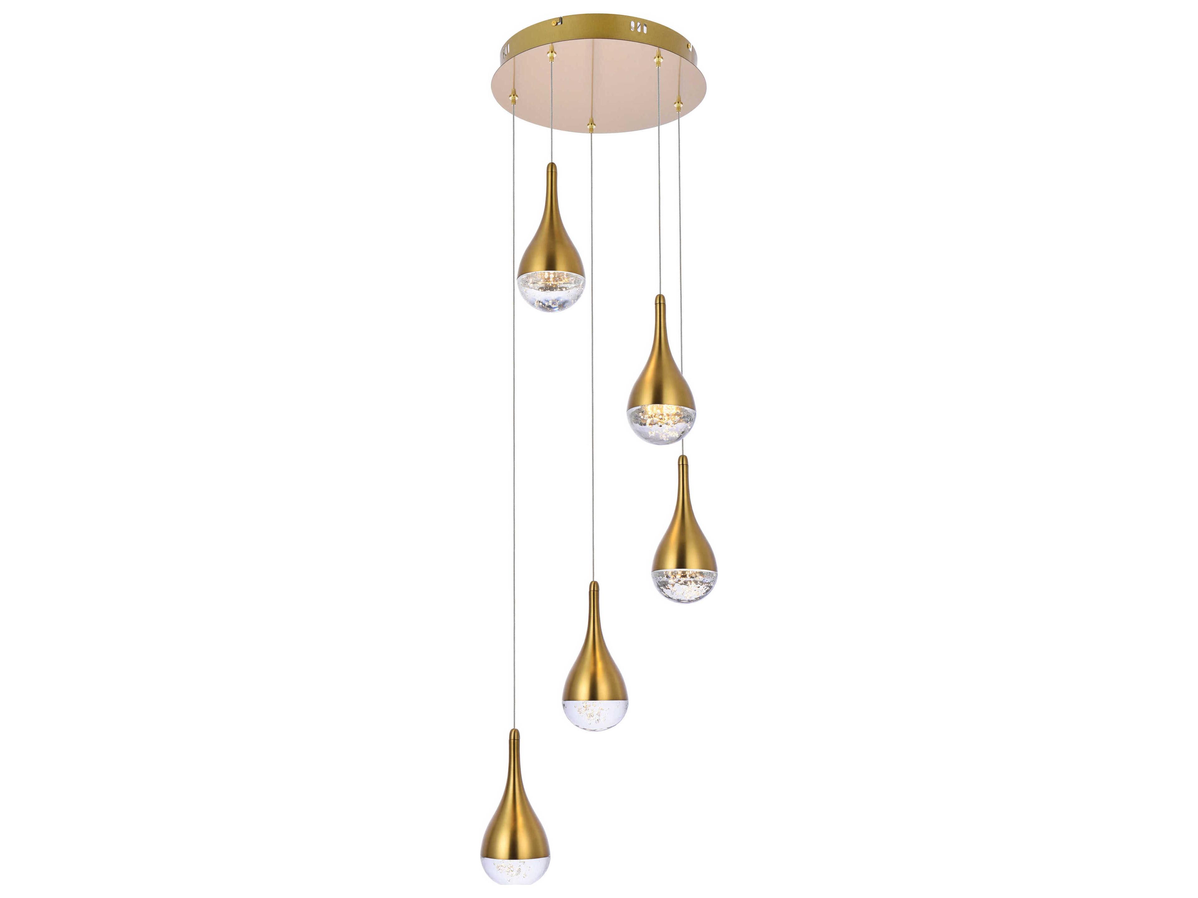 Amherst 5-Light Satin Gold Pendant