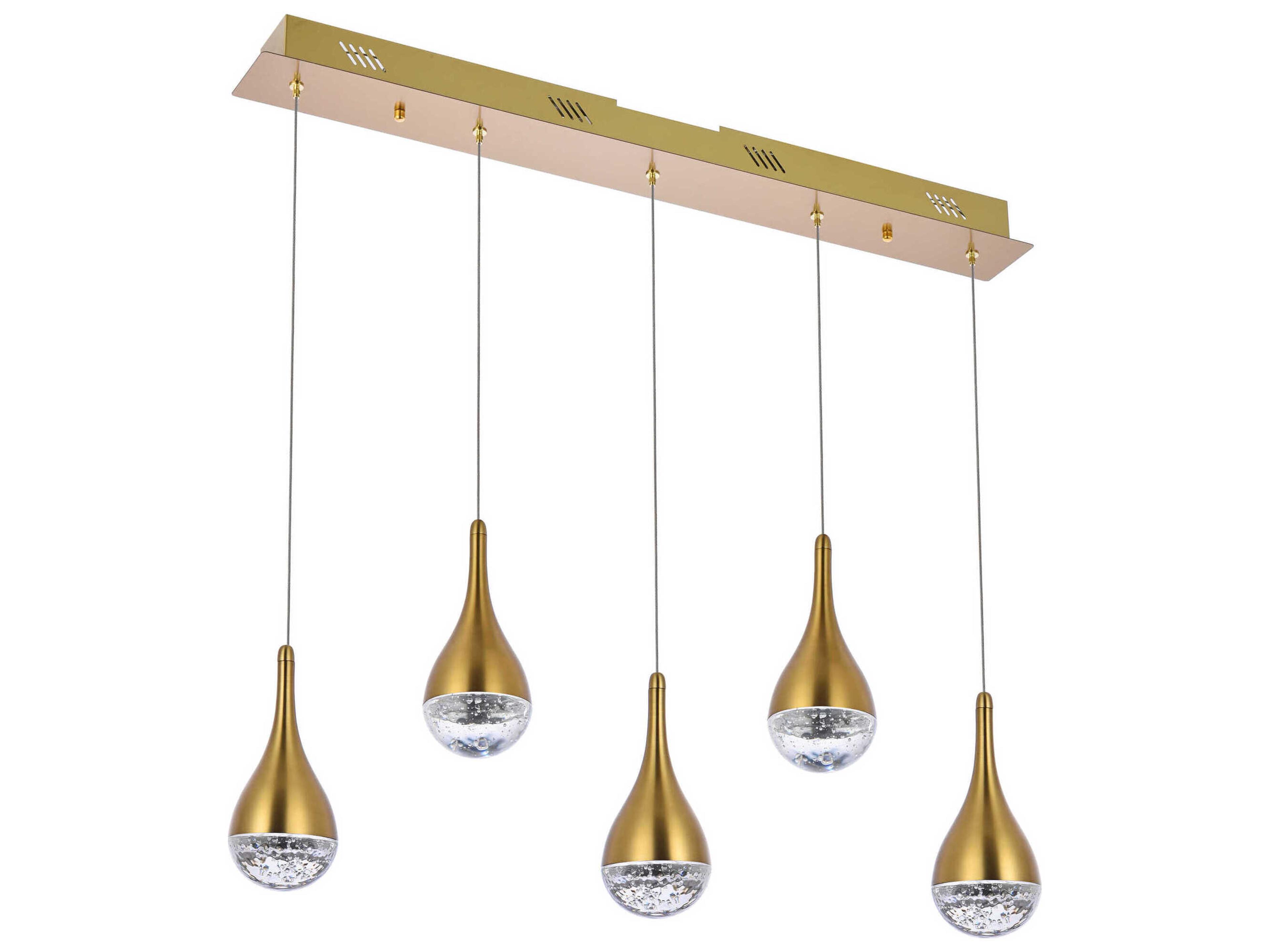 Elegant Lighting Amherst 5-Light Satin Gold Island Pendant