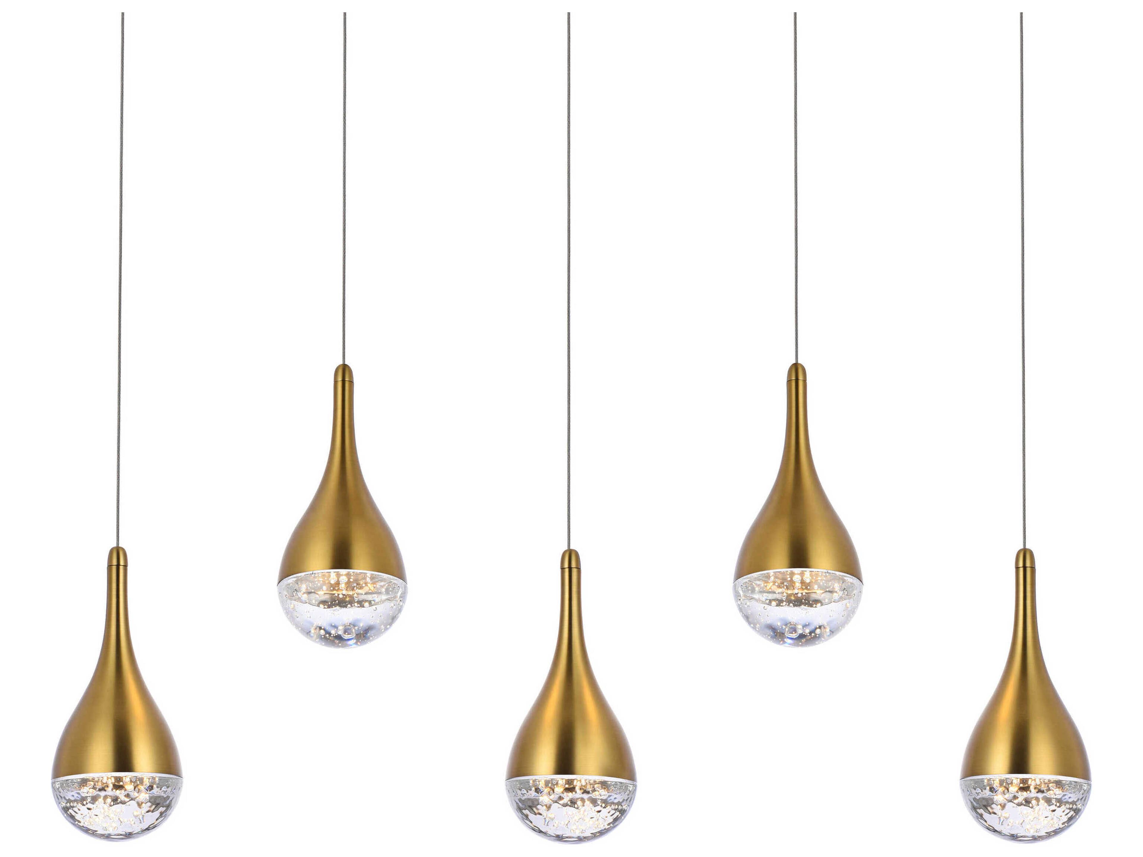 Elegant Lighting Amherst 5-Light Satin Gold Island Pendant