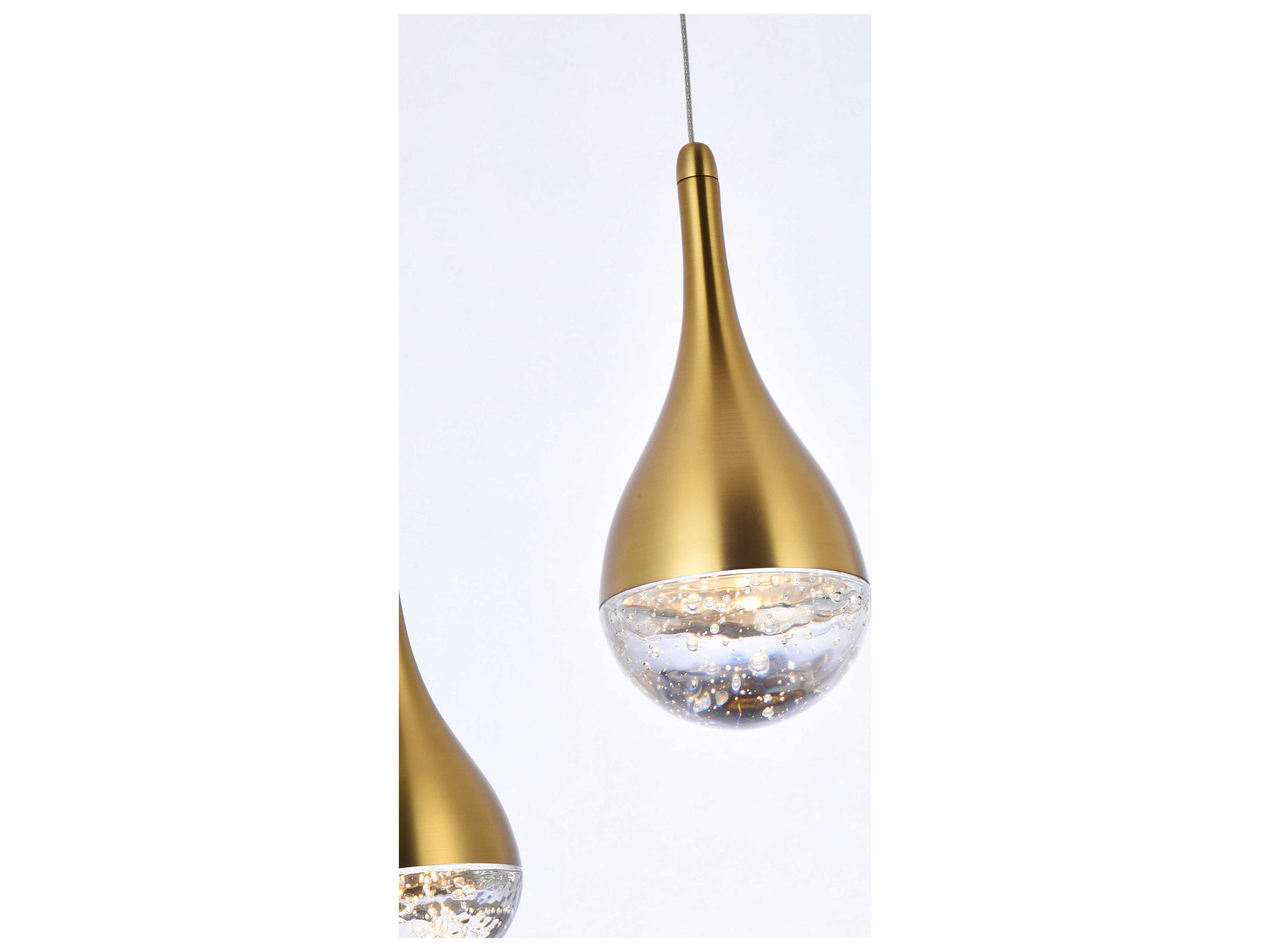 Elegant Lighting Amherst 5-Light Satin Gold Island Pendant