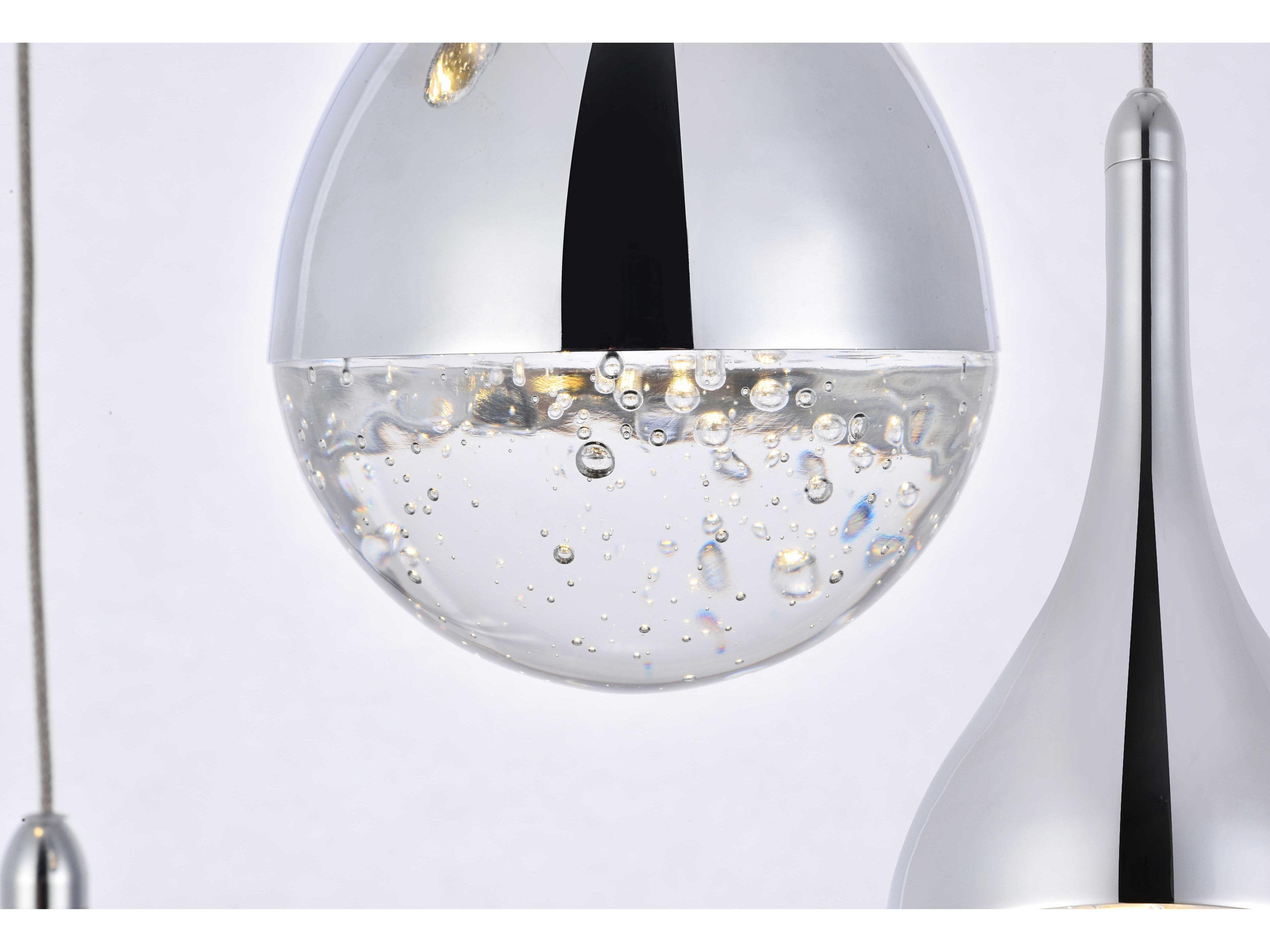 Elegant Lighting Amherst 9-Light Chrome Clear Crystal LED Geometric Pendant