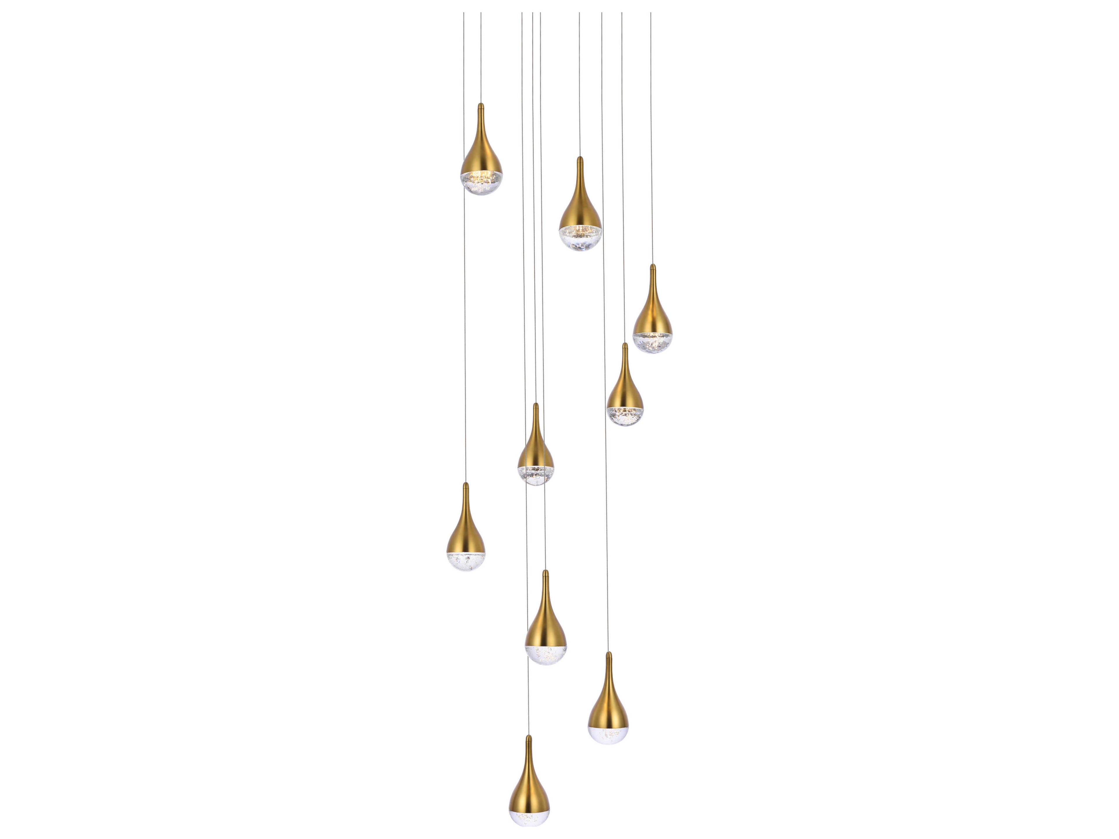 Elegant Lighting Amherst 9-Light Satin Gold Pendant