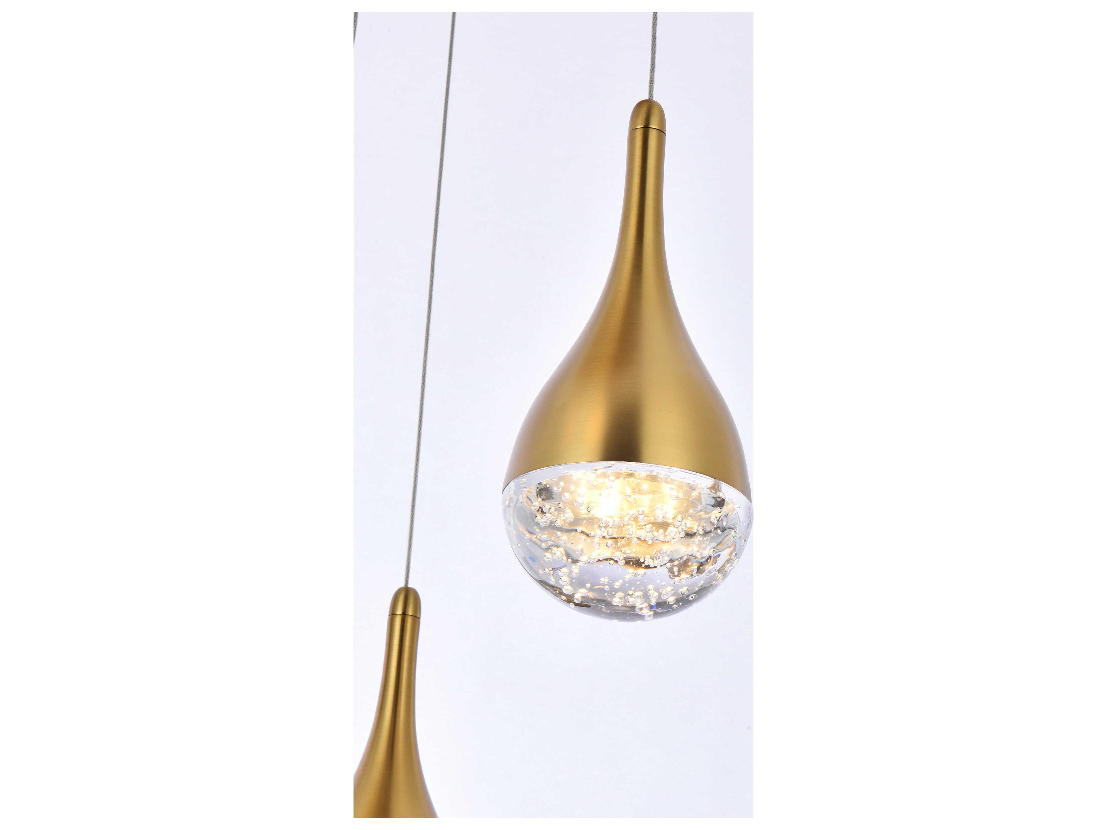 Elegant Lighting Amherst 9-Light Satin Gold Pendant