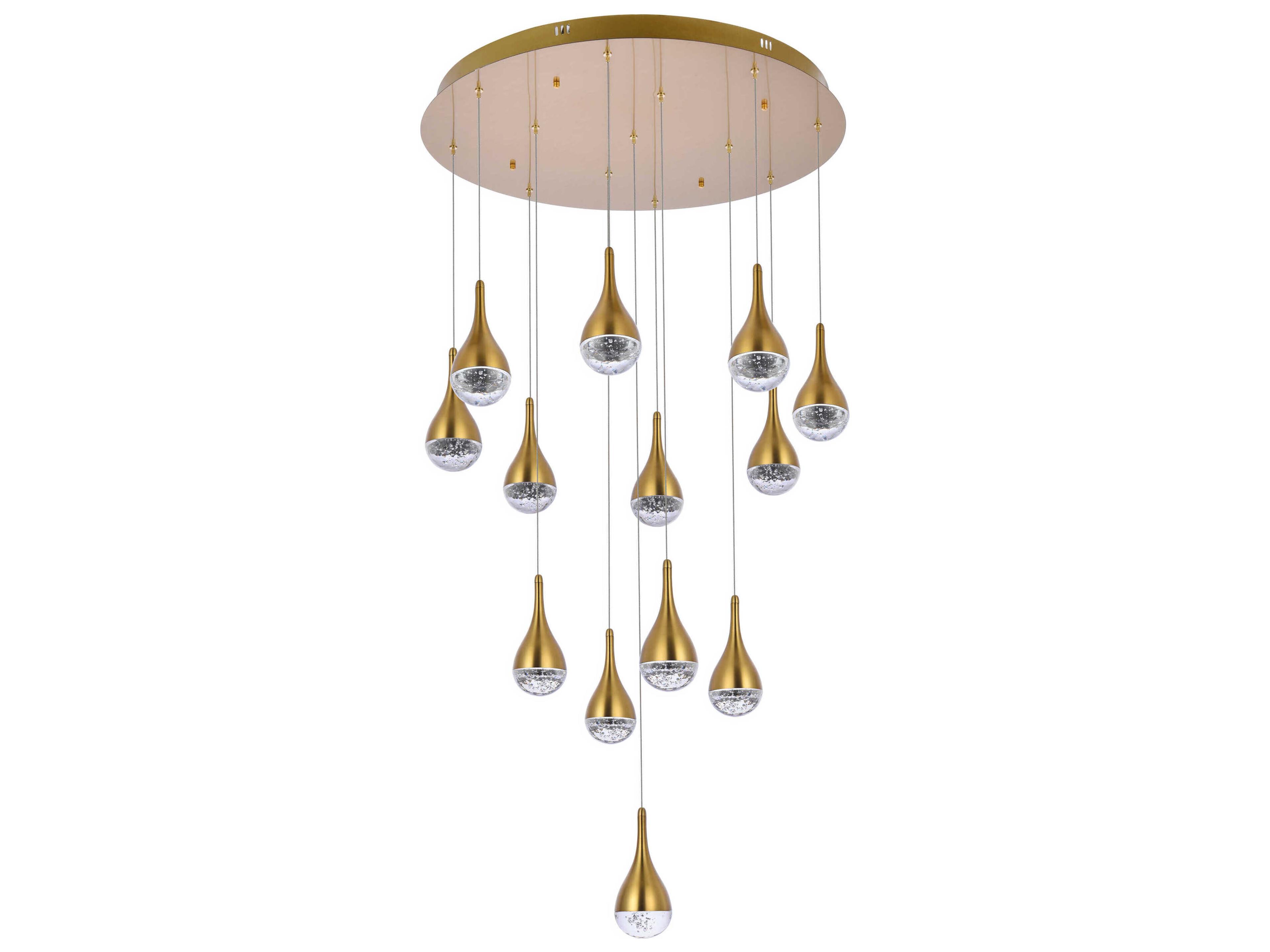 Elegant Lighting Amherst 13-Light Satin Gold Pendant