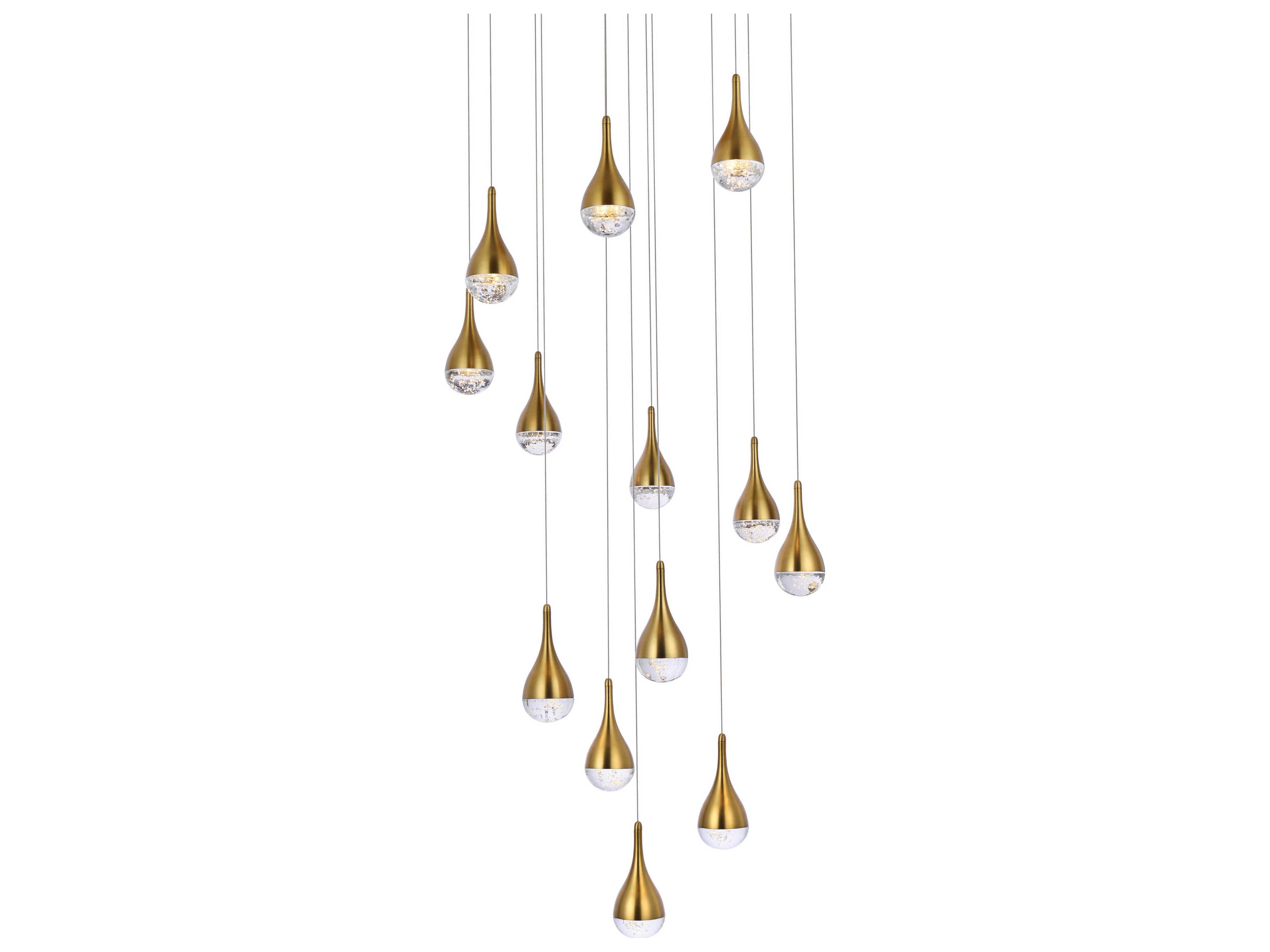 Elegant Lighting Amherst 13-Light Satin Gold Pendant