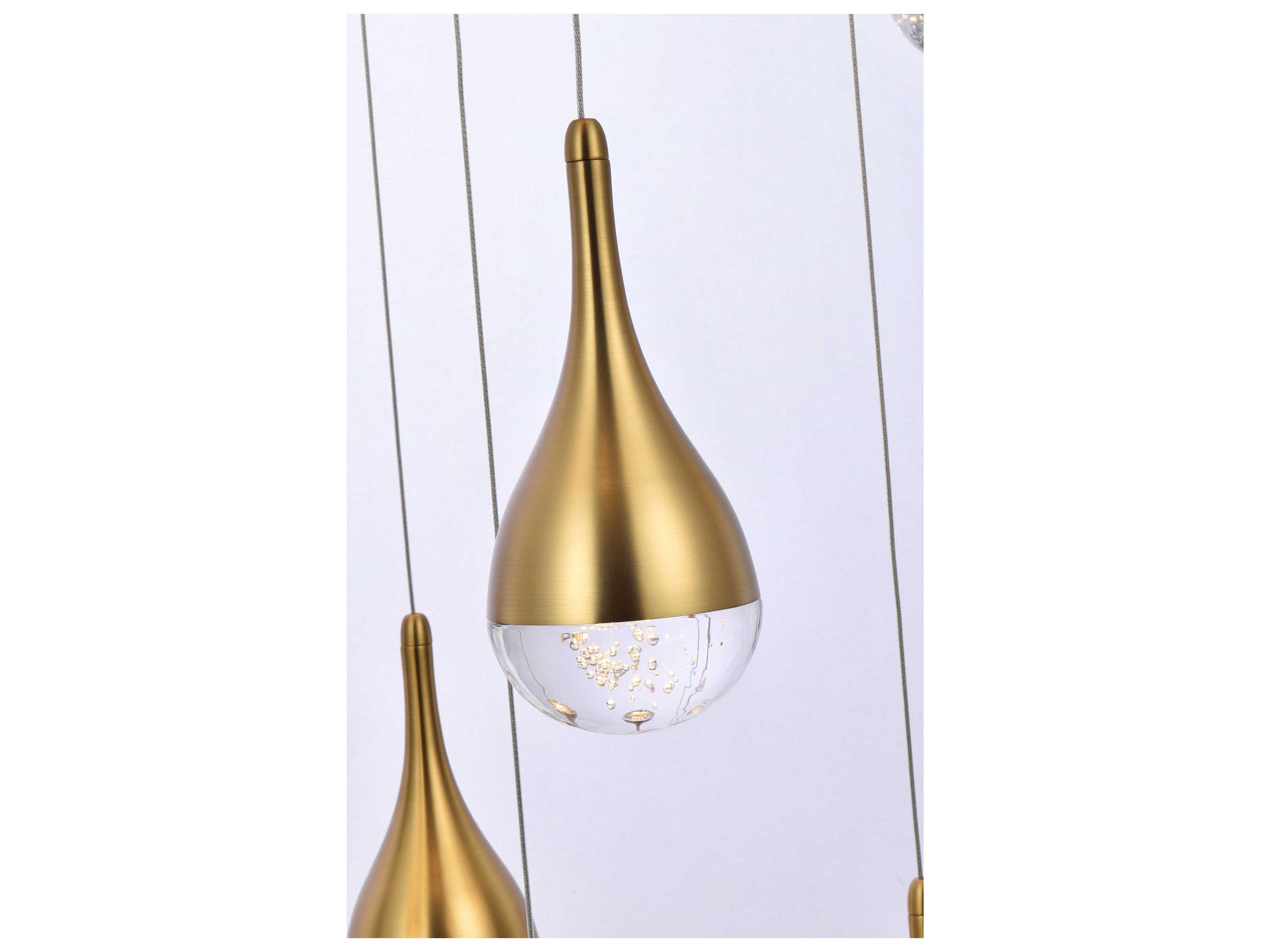 Elegant Lighting Amherst 13-Light Satin Gold Pendant