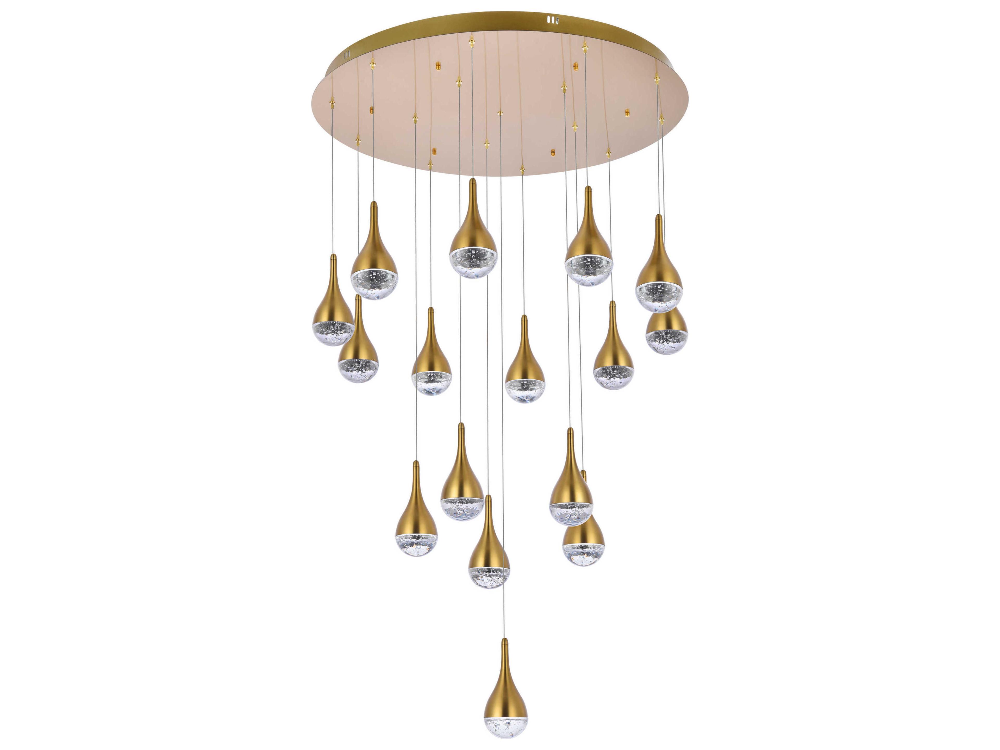 Elegant Lighting Amherst 16-Light Satin Gold Pendant