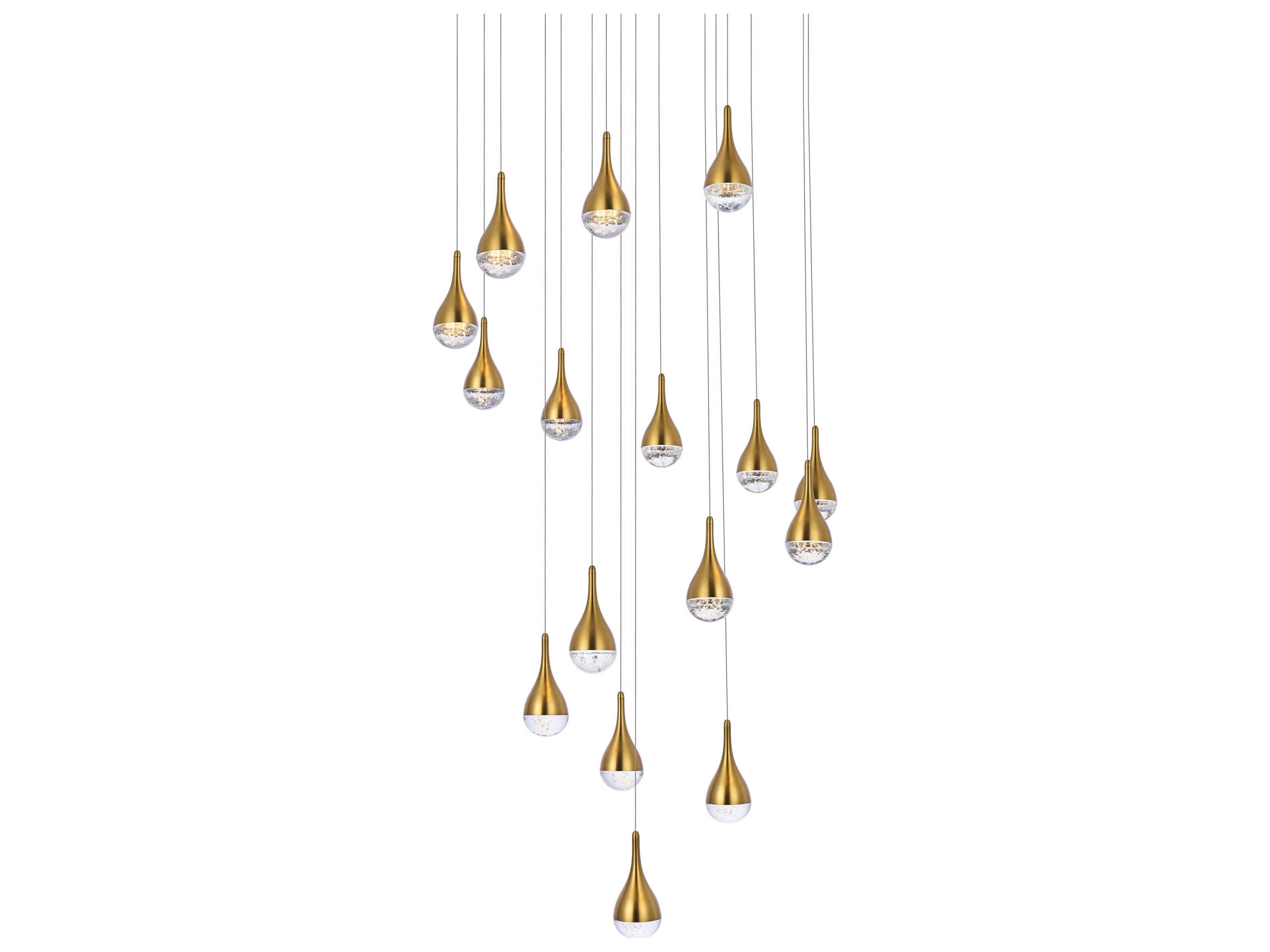 Elegant Lighting Amherst 16-Light Satin Gold Pendant