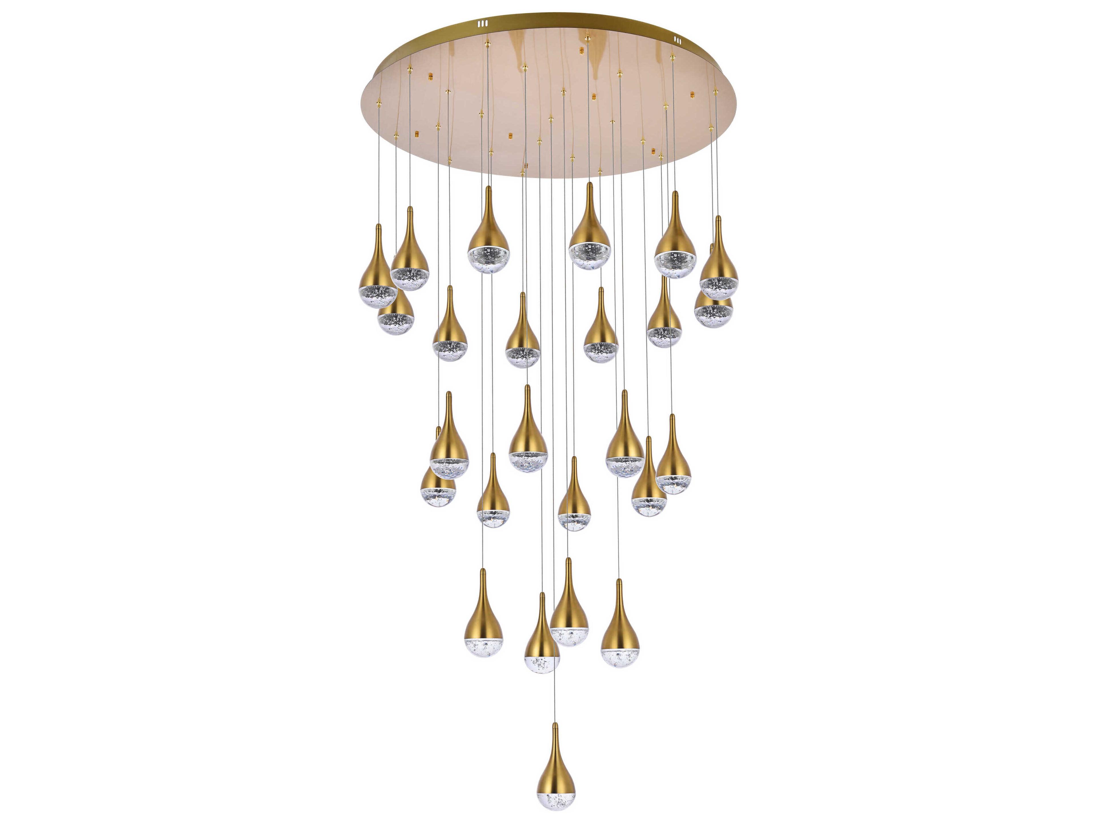 Elegant Lighting Amherst 25-Light Satin Gold Pendant