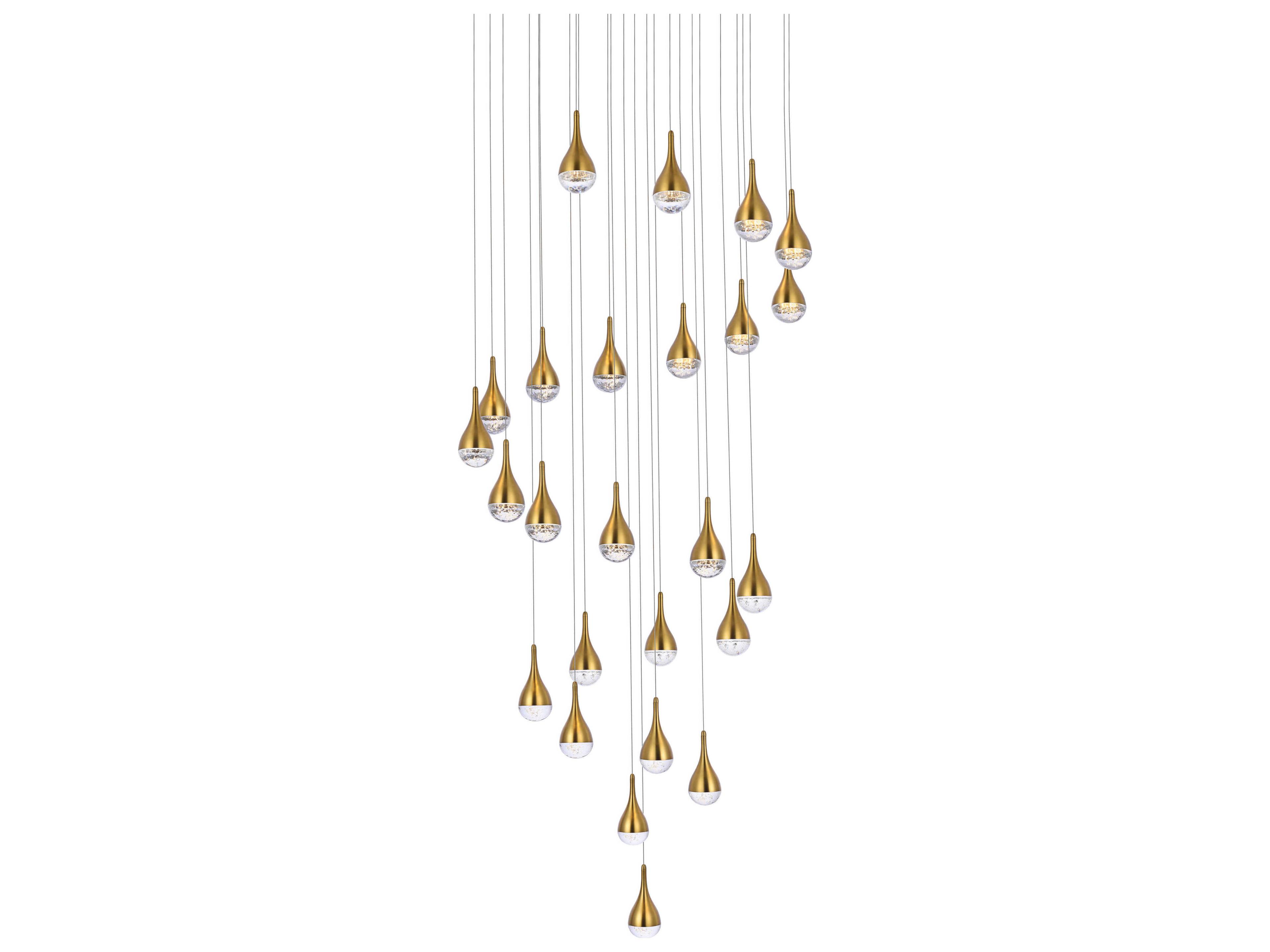 Elegant Lighting Amherst 25-Light Satin Gold Pendant