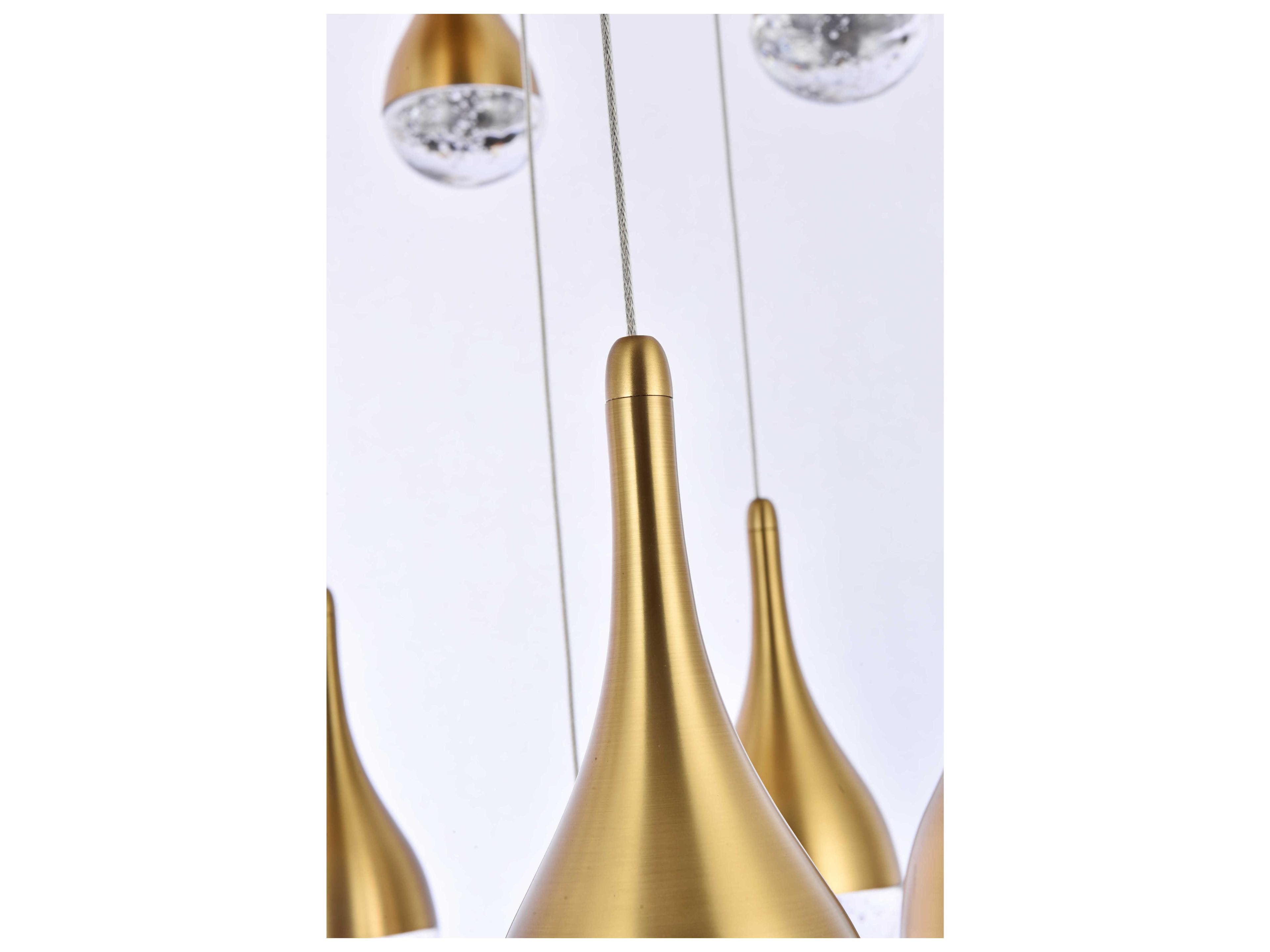Elegant Lighting Amherst 25-Light Satin Gold Pendant