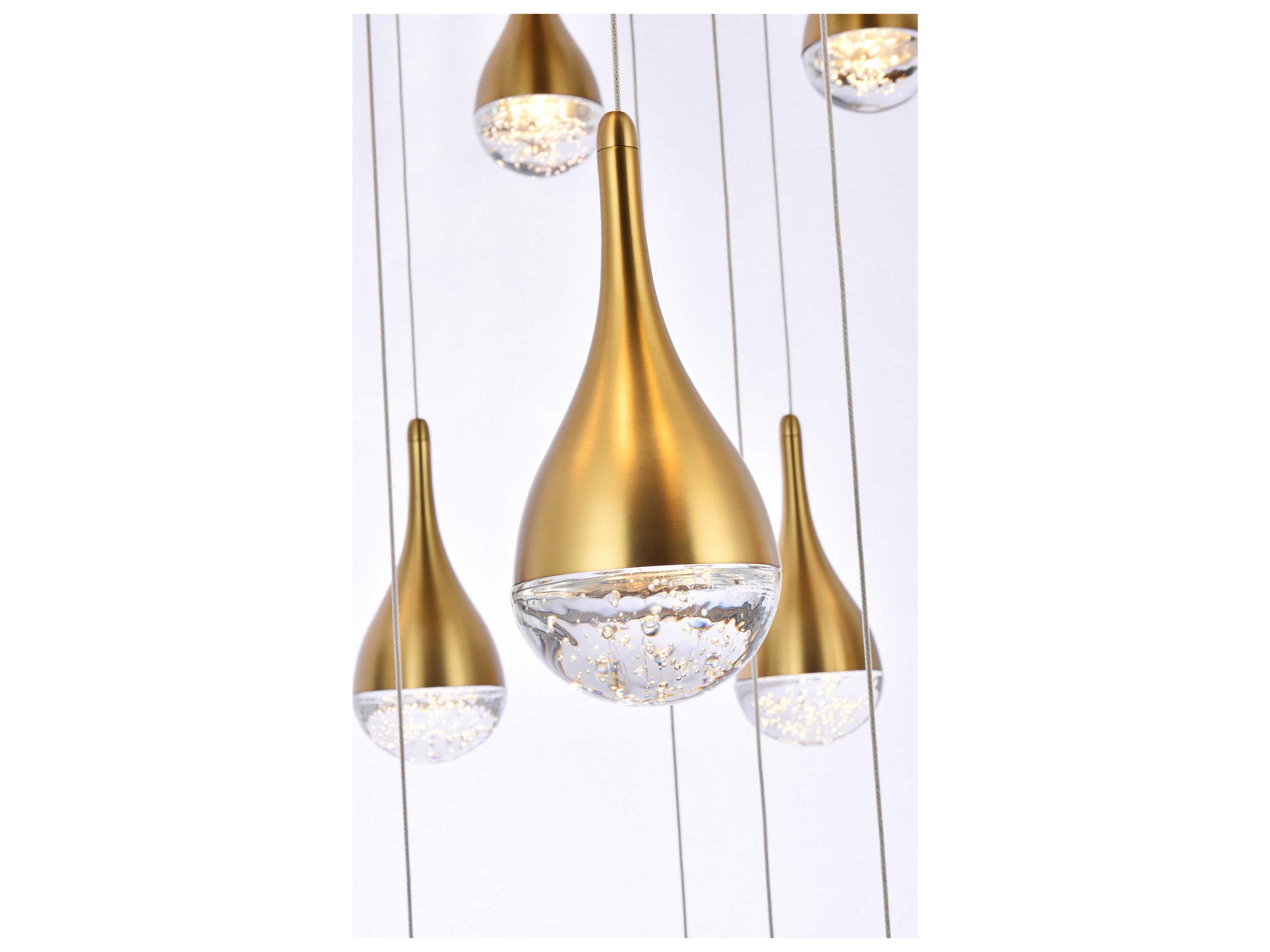 Elegant Lighting Amherst 25-Light Satin Gold Pendant