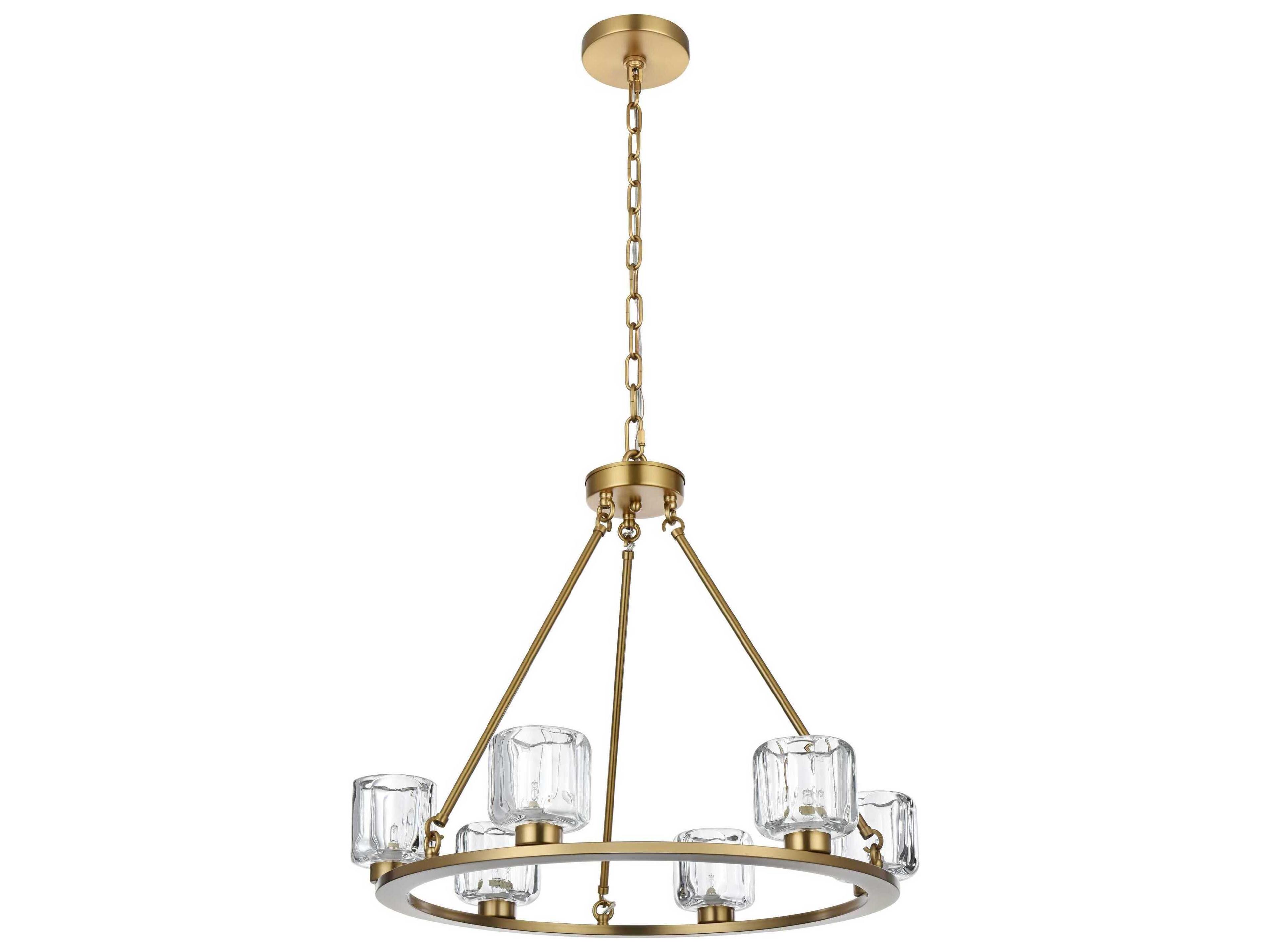 Elegant Lighting Cadence 6-Light Satin Gold Chandelier
