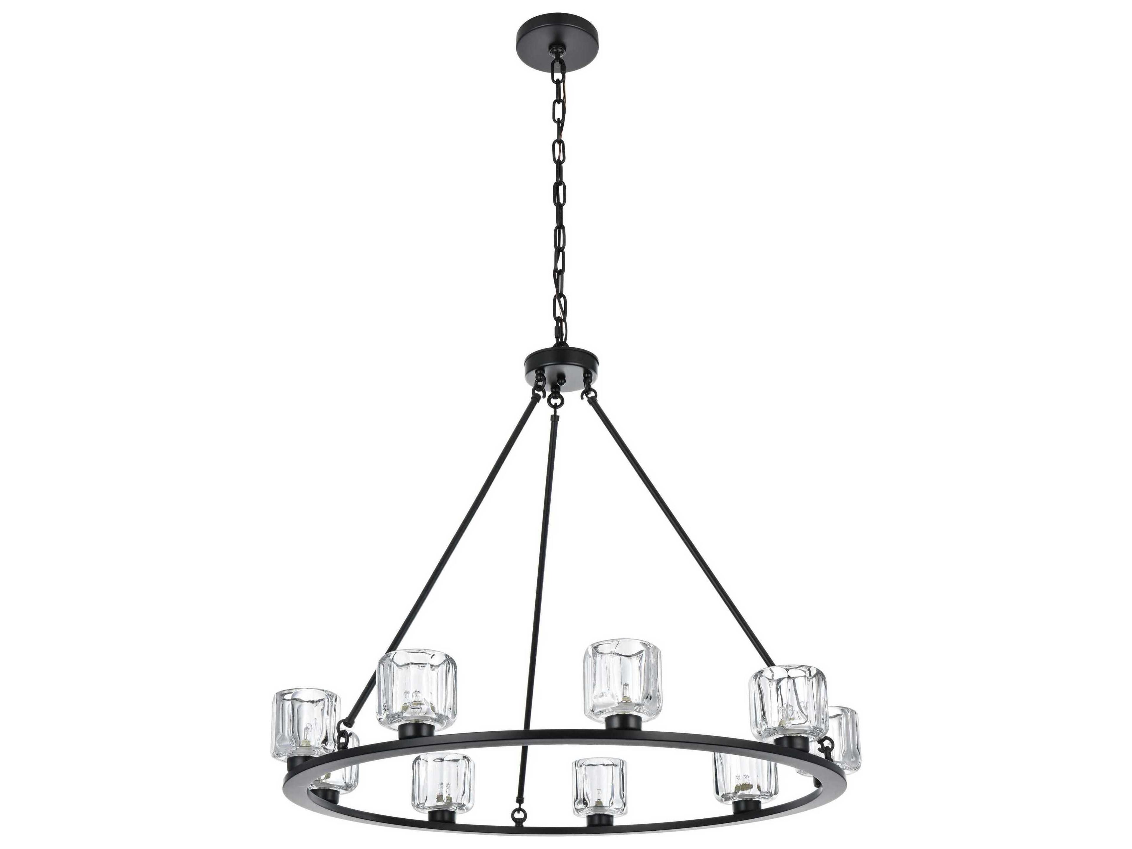Elegant Lighting Cadence 9-Light Black Chandelier