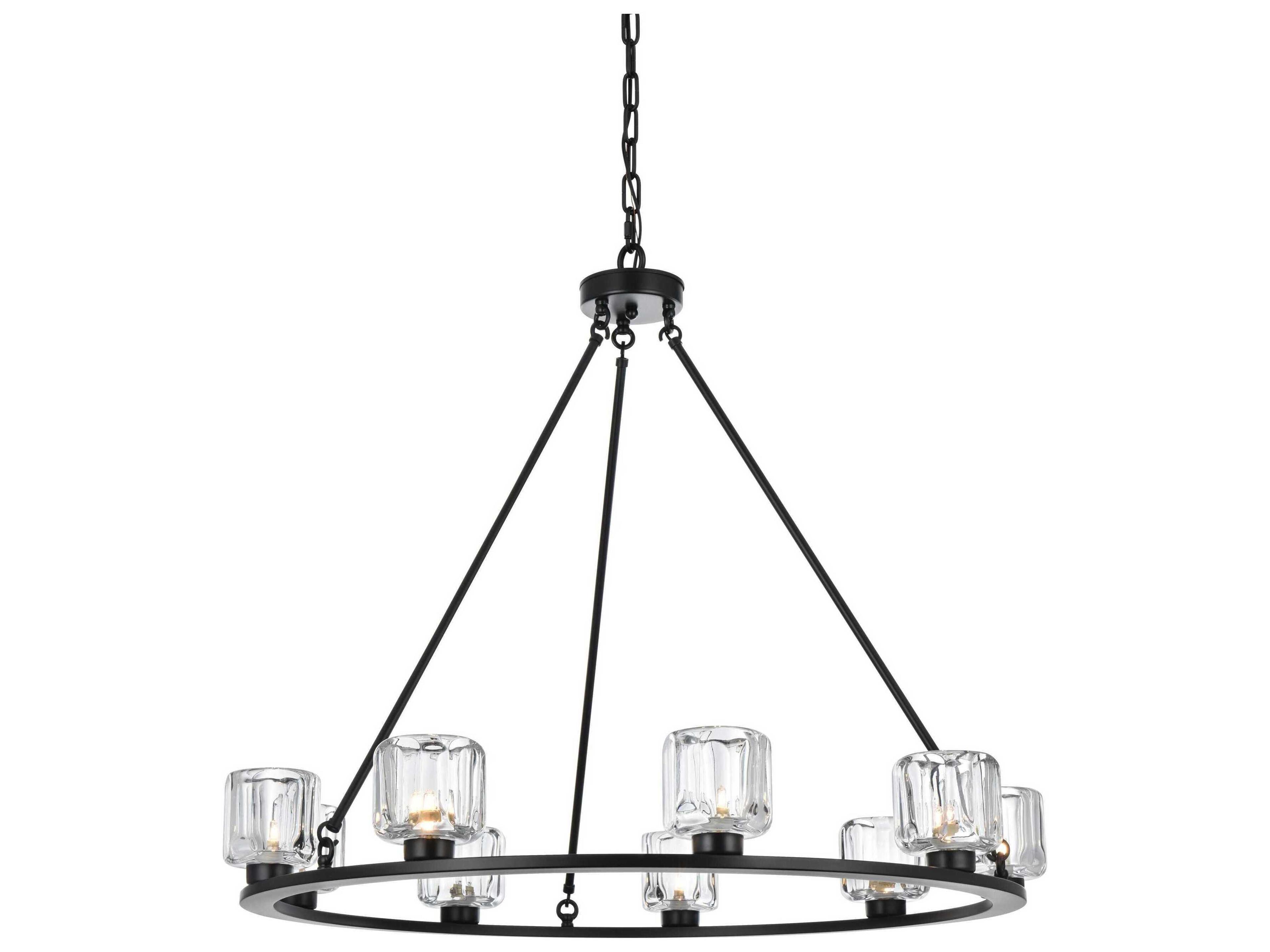 Elegant Lighting Cadence 9-Light Black Chandelier