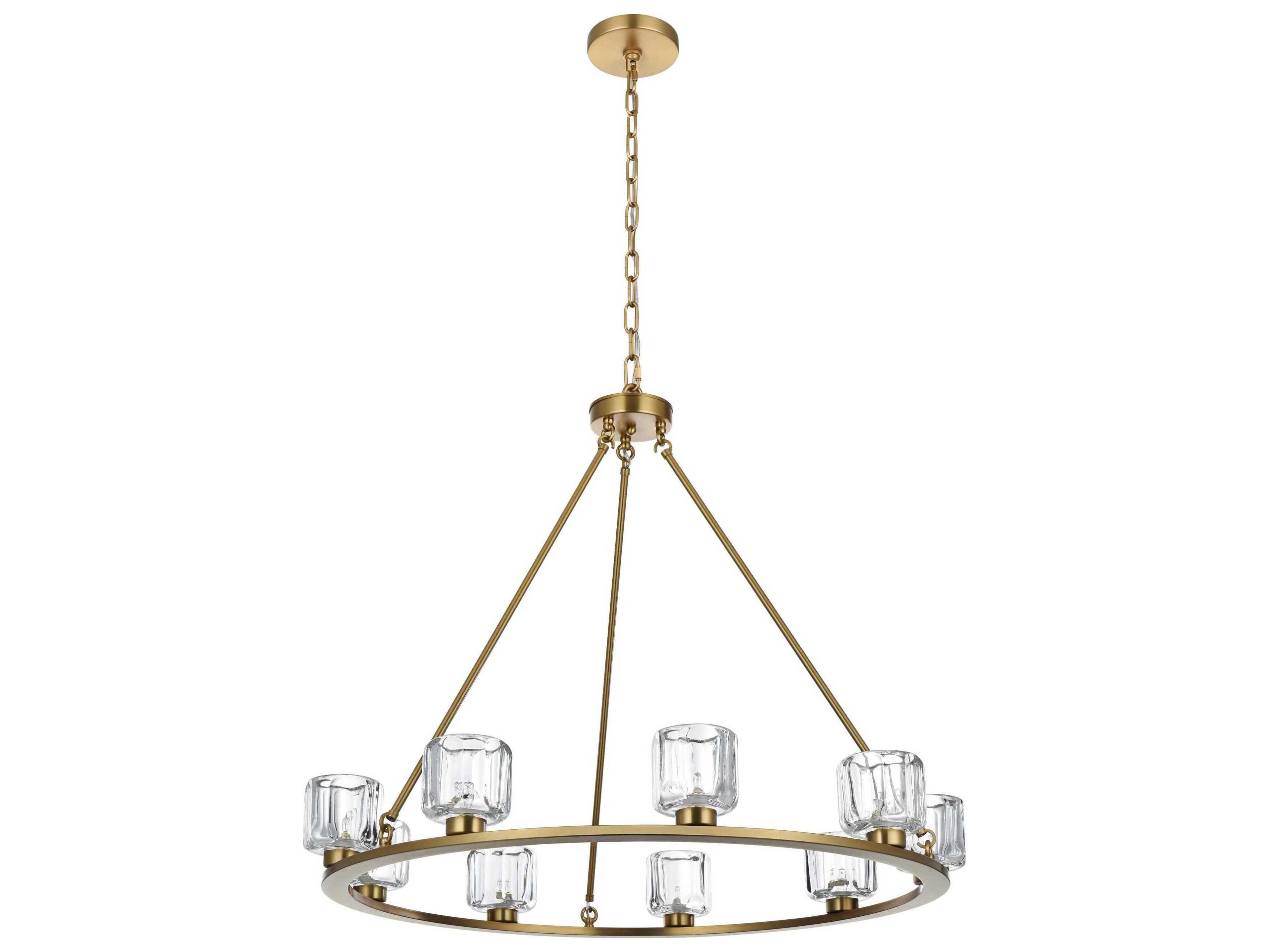 Elegant Lighting Cadence 9-Light Satin Gold Chandelier